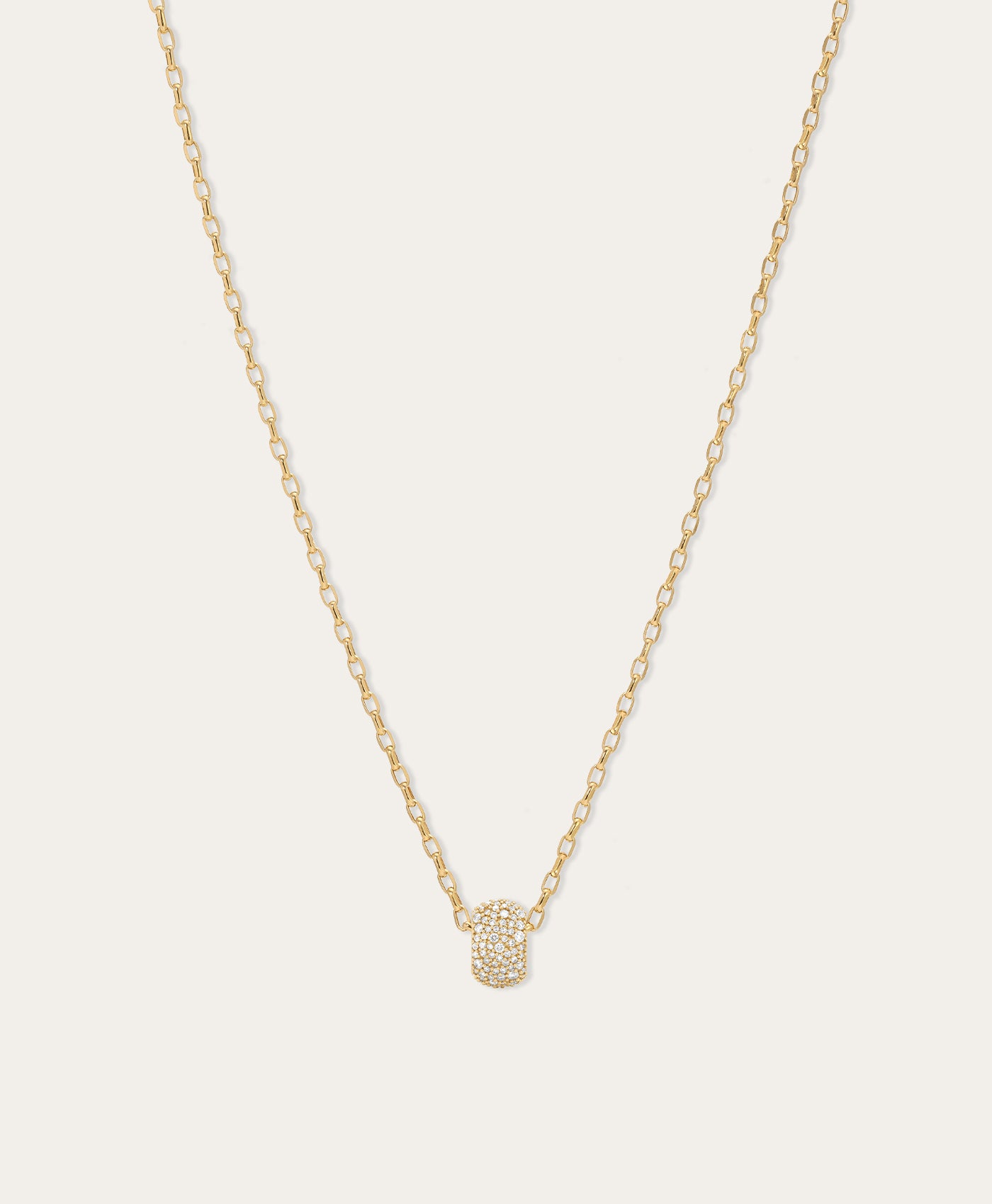 Choose Your Diamond Big Bead 2mm Italian Chain Necklace