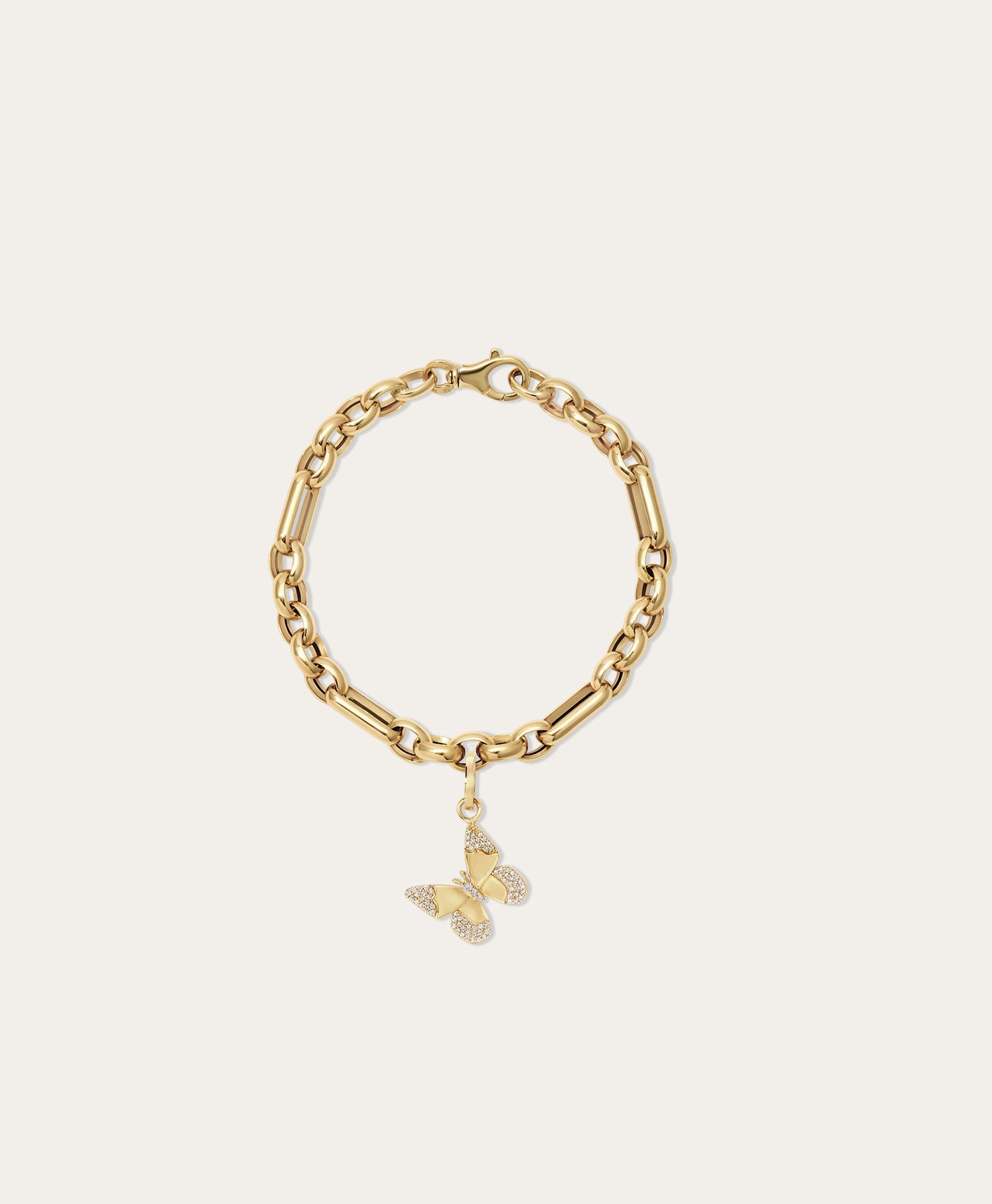 Choose Your Talisman Charm Bracelet on Mixed Rolo Cable Chain