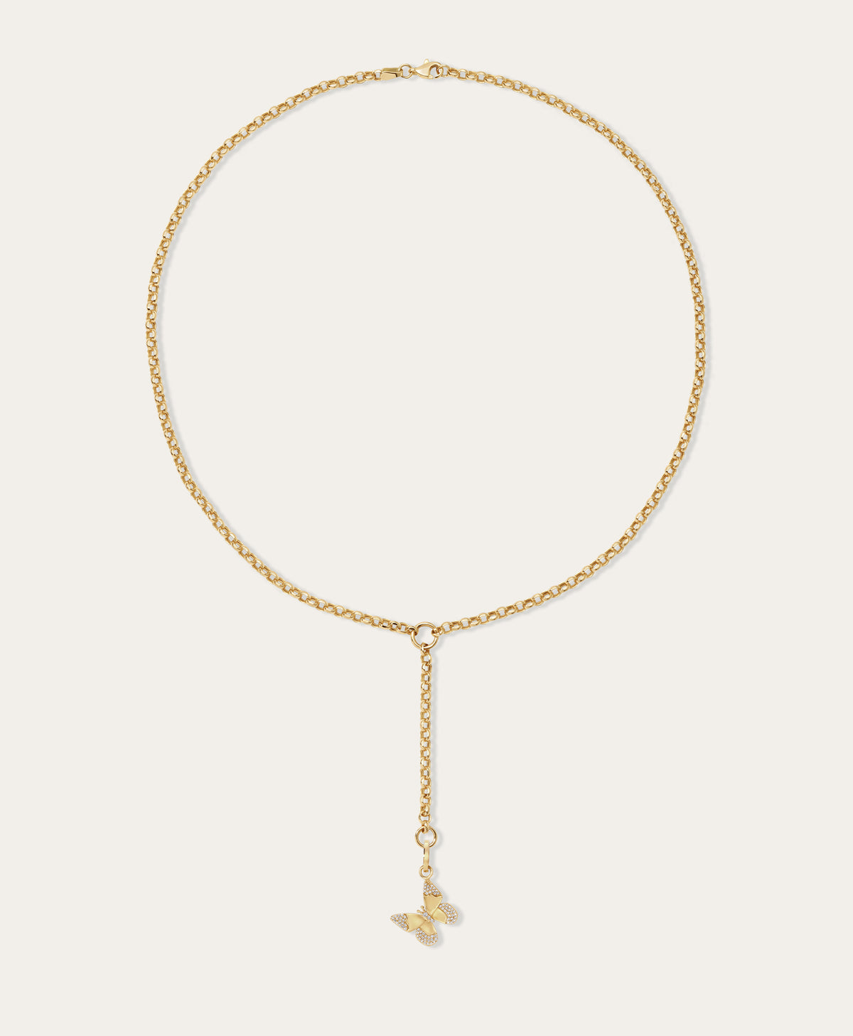 14k Gold Talisman Lariat Necklace with Charm | Adina Reyter