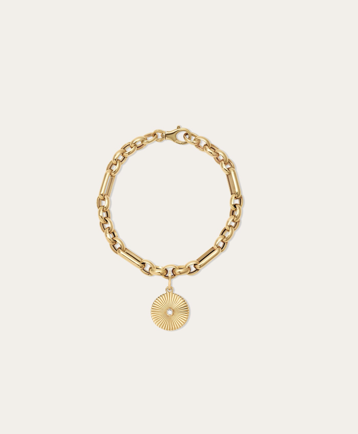 Choose Your Talisman Charm Bracelet on Mixed Rolo Cable Chain