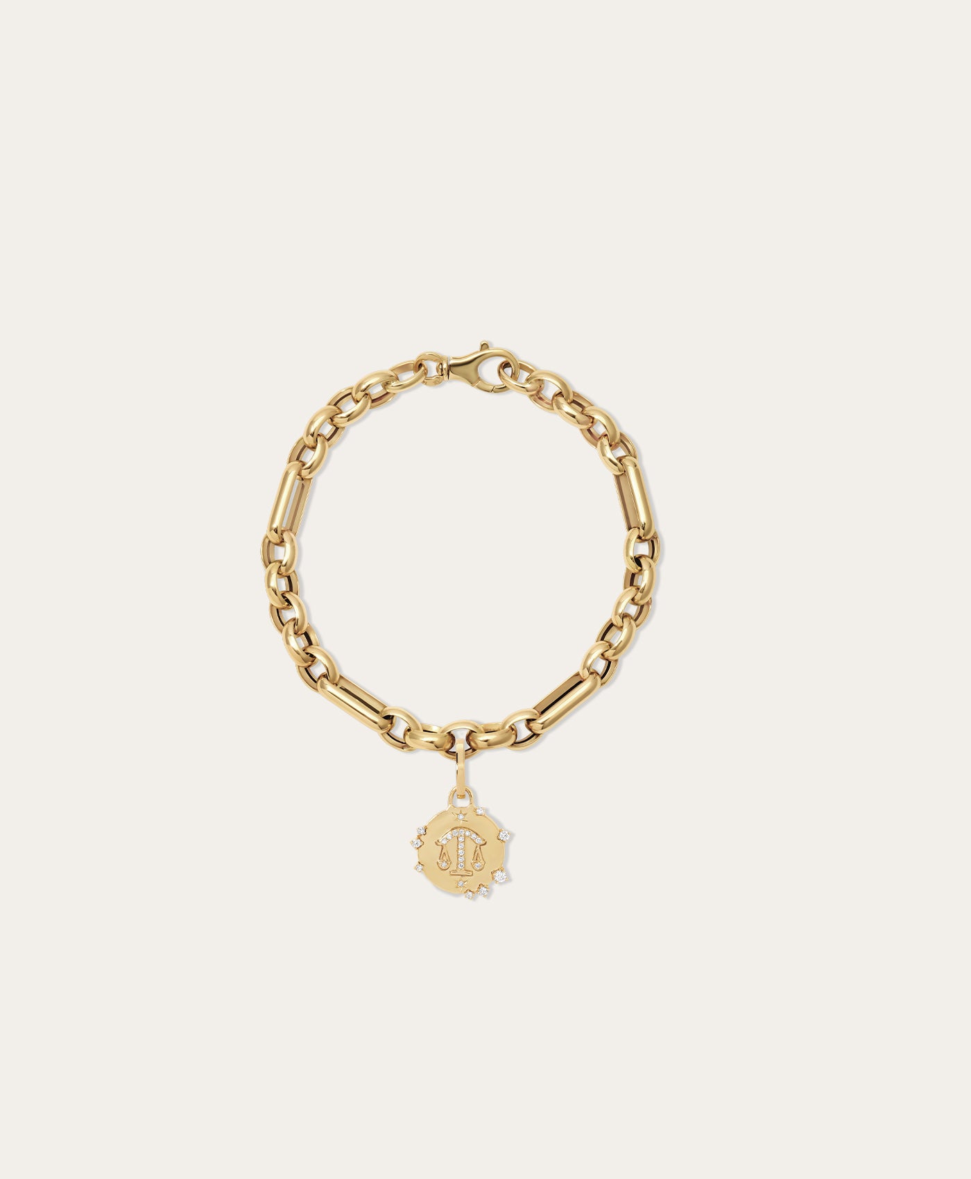 Choose Your Talisman Charm Bracelet on Mixed Rolo Cable Chain