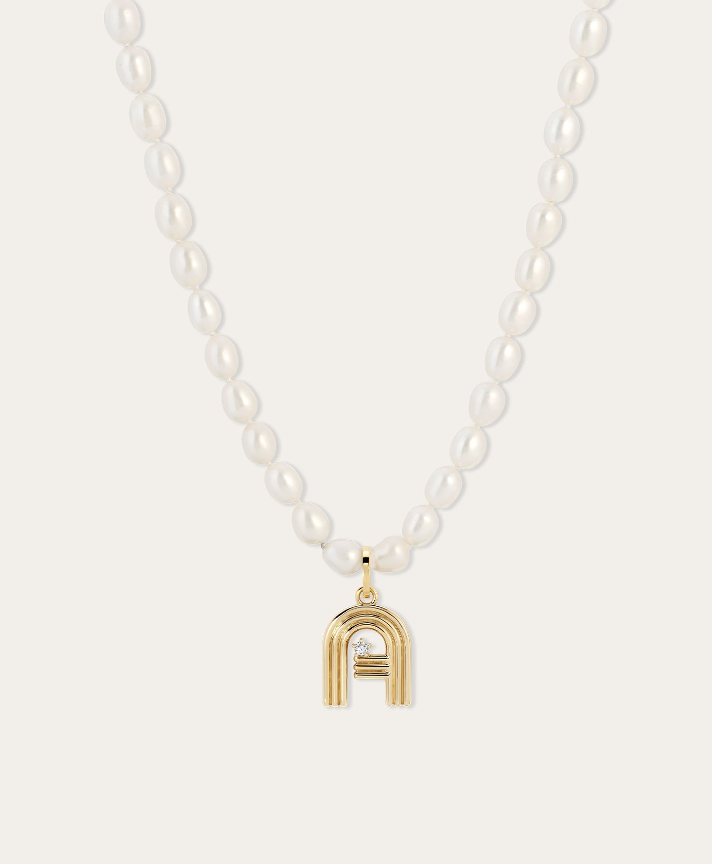 Chunky Seed Pearl Initial Necklace
