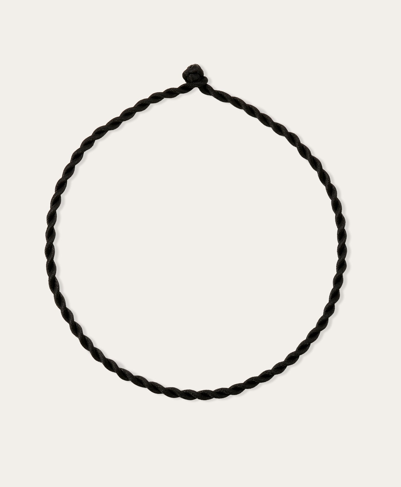 Chunky Twisted Black Satin Cord Necklace for Big Beads