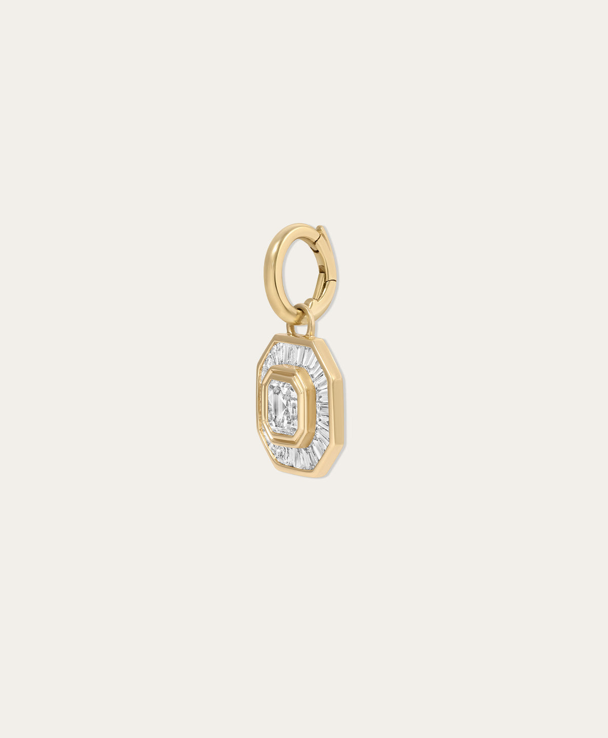 Deco Diamond Asscher Hinged Charm