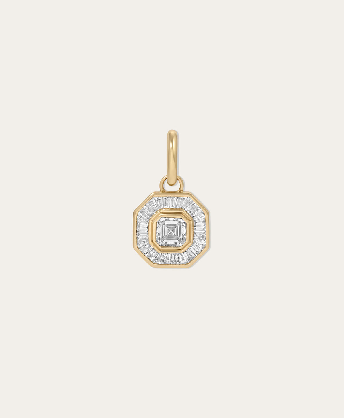 Deco Diamond Asscher Hinged Charm