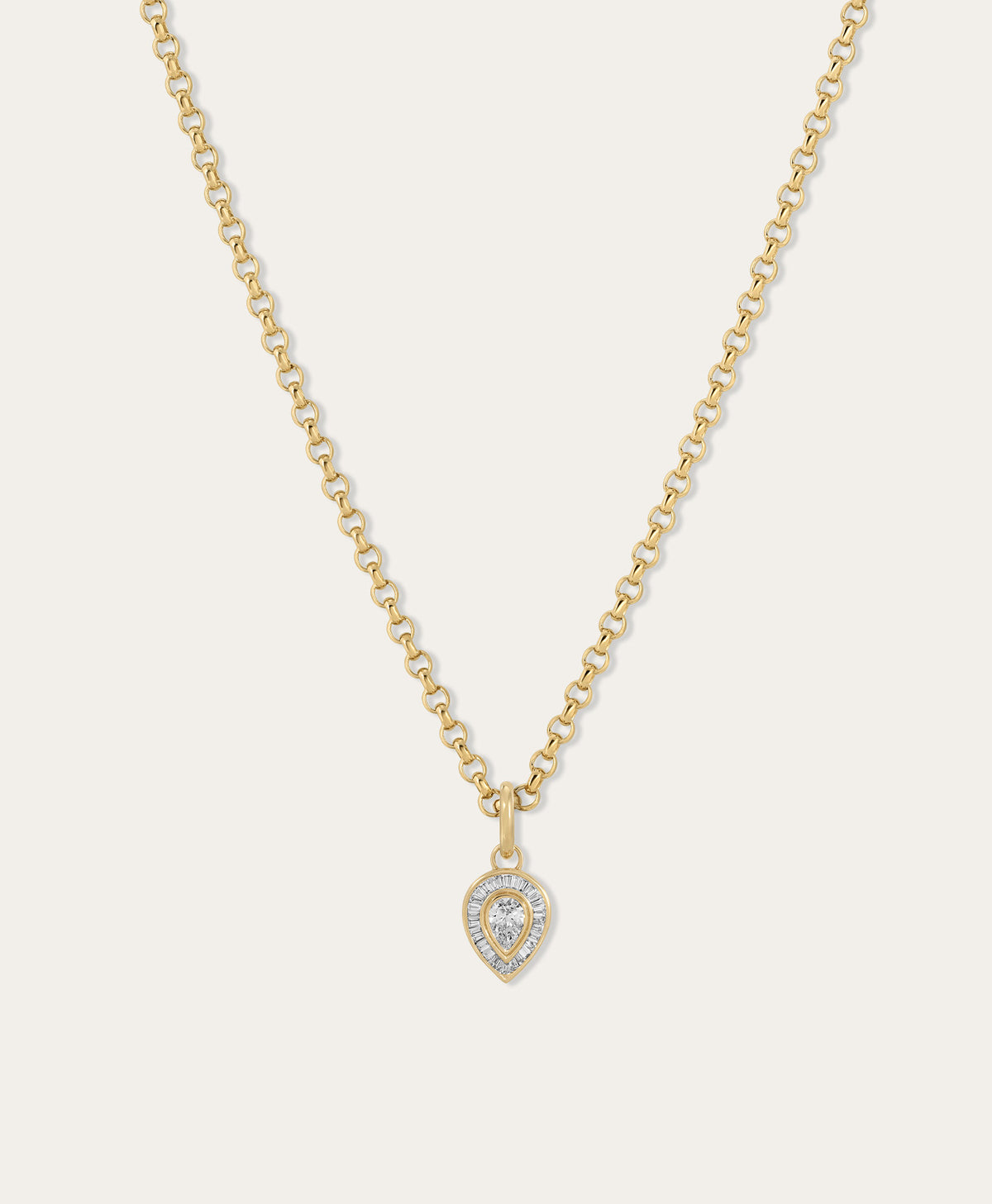 Deco Diamond Pear Hinged Charm