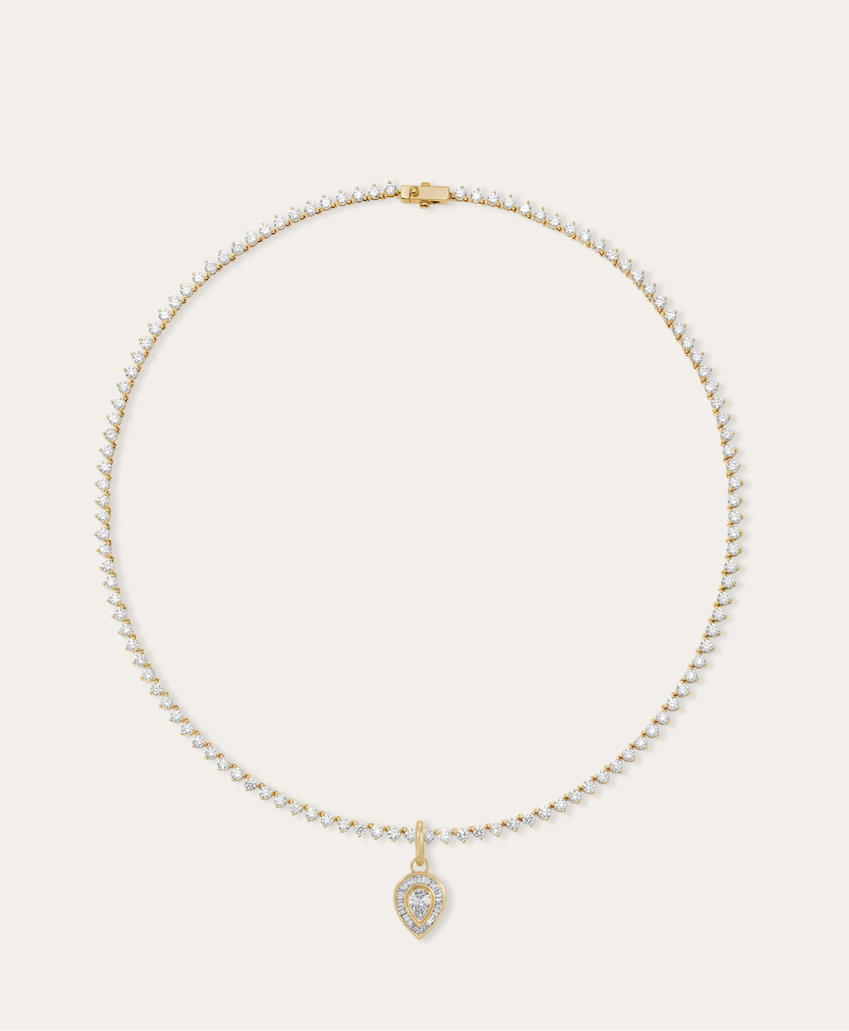 Deco Diamond Charm Tennis Necklace