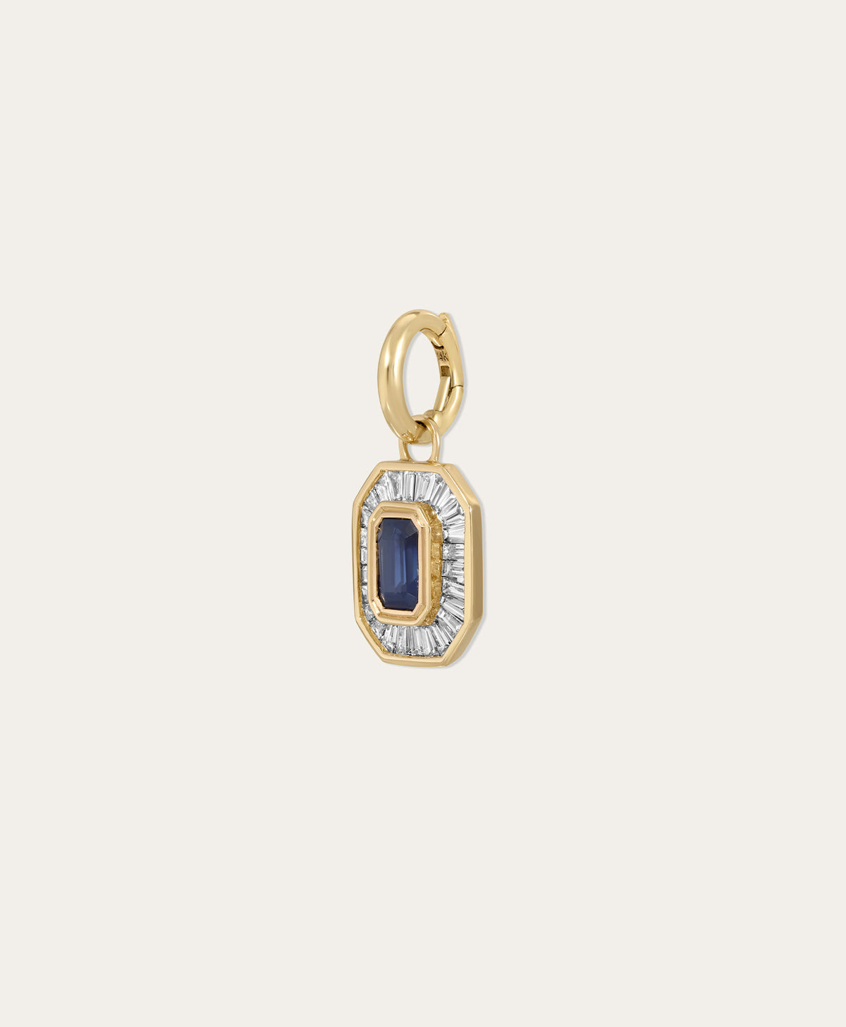Deco Diamond + Sapphire Hinged Charm