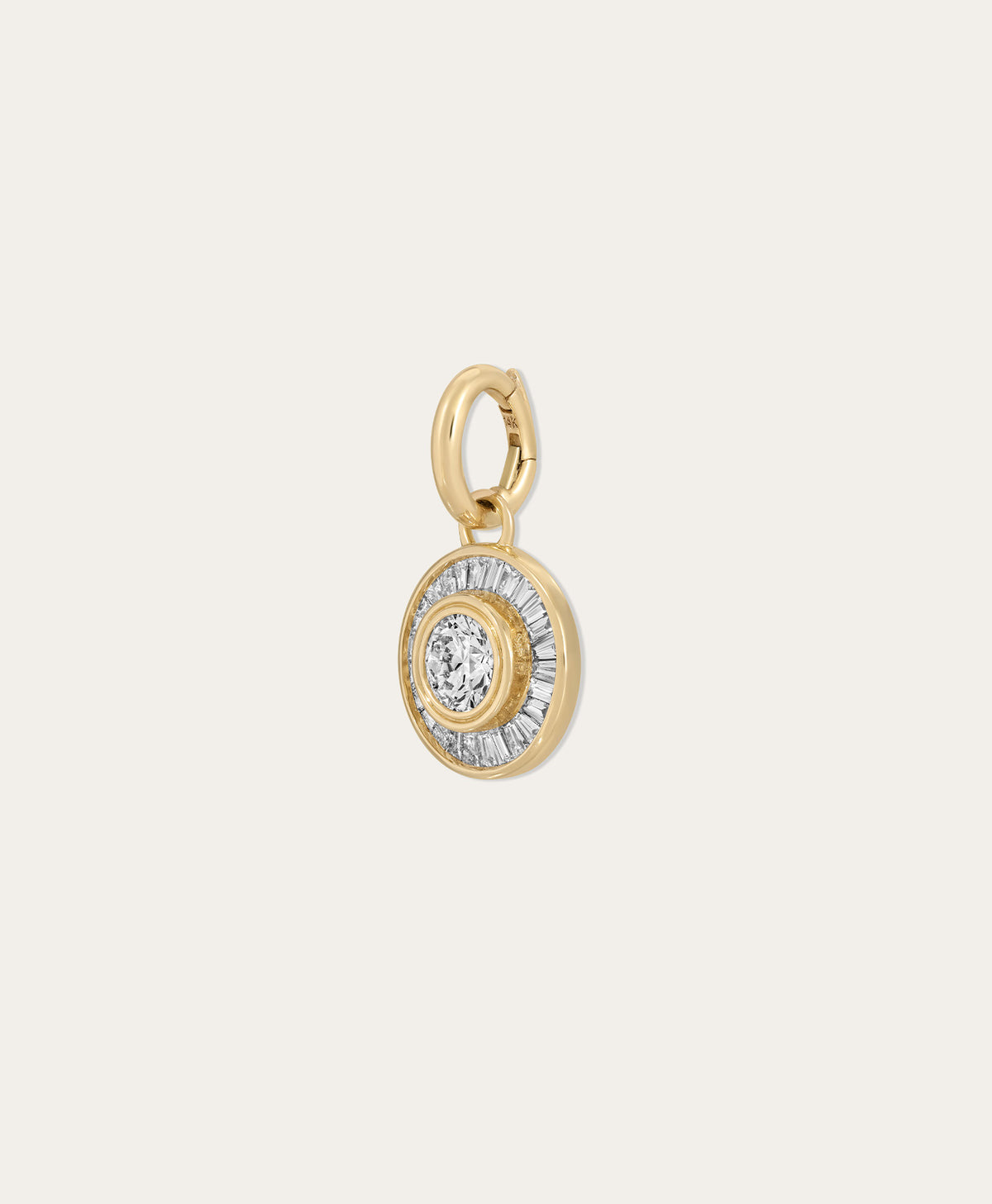 Deco Diamond Round Hinged Charm