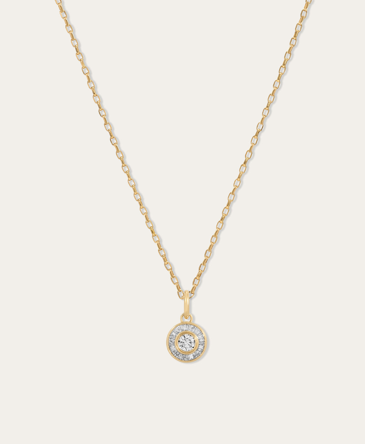 Deco Diamond Charm Necklace