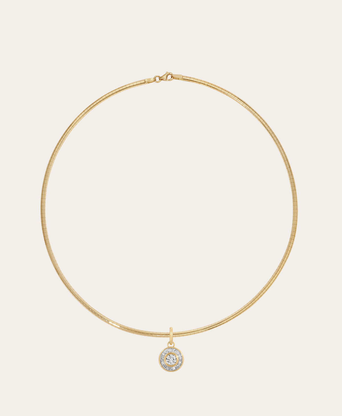 Deco Diamond Charm Omega Necklace