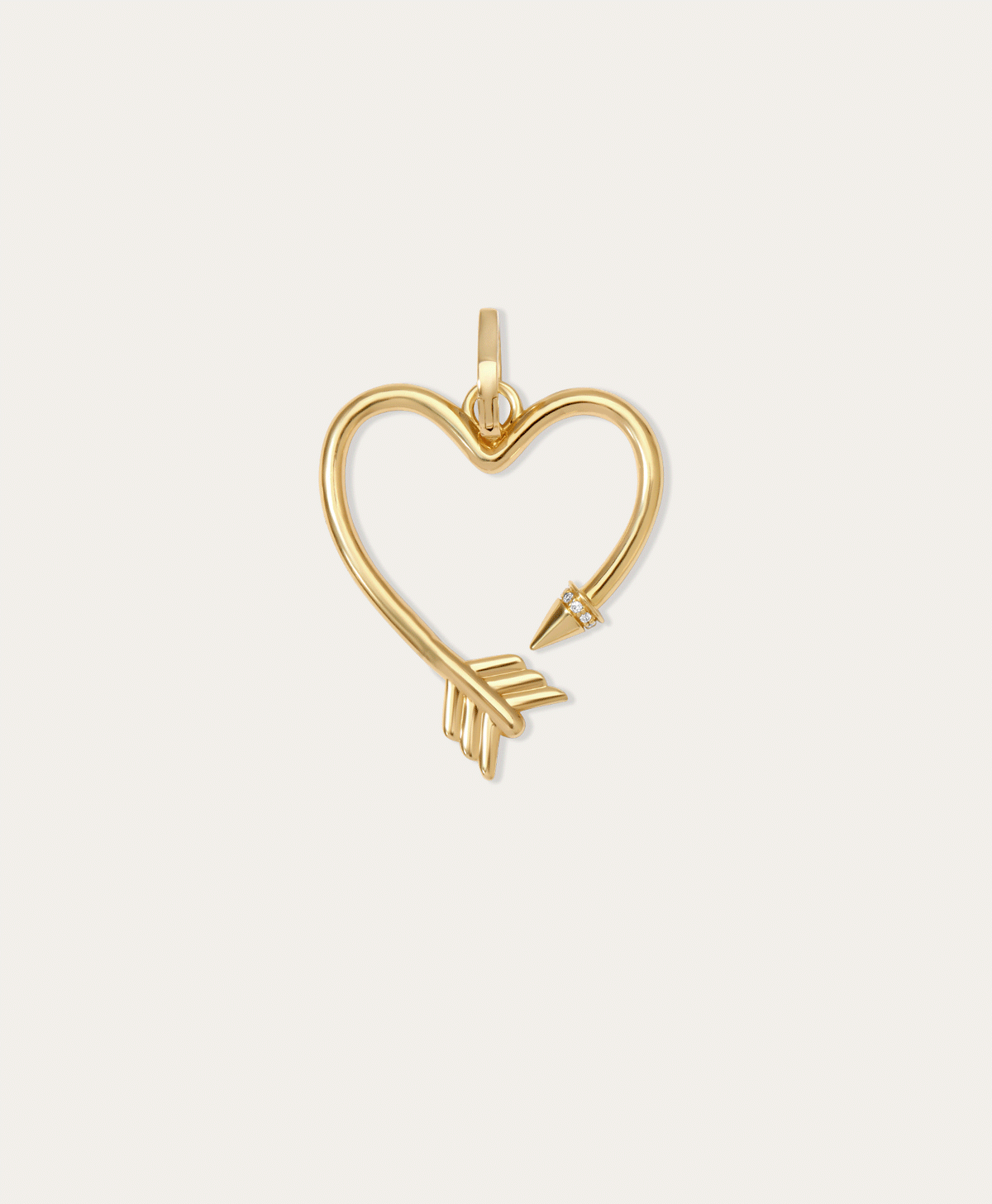 Diamond Arrow Heart Hinged Charm for Mini Beads