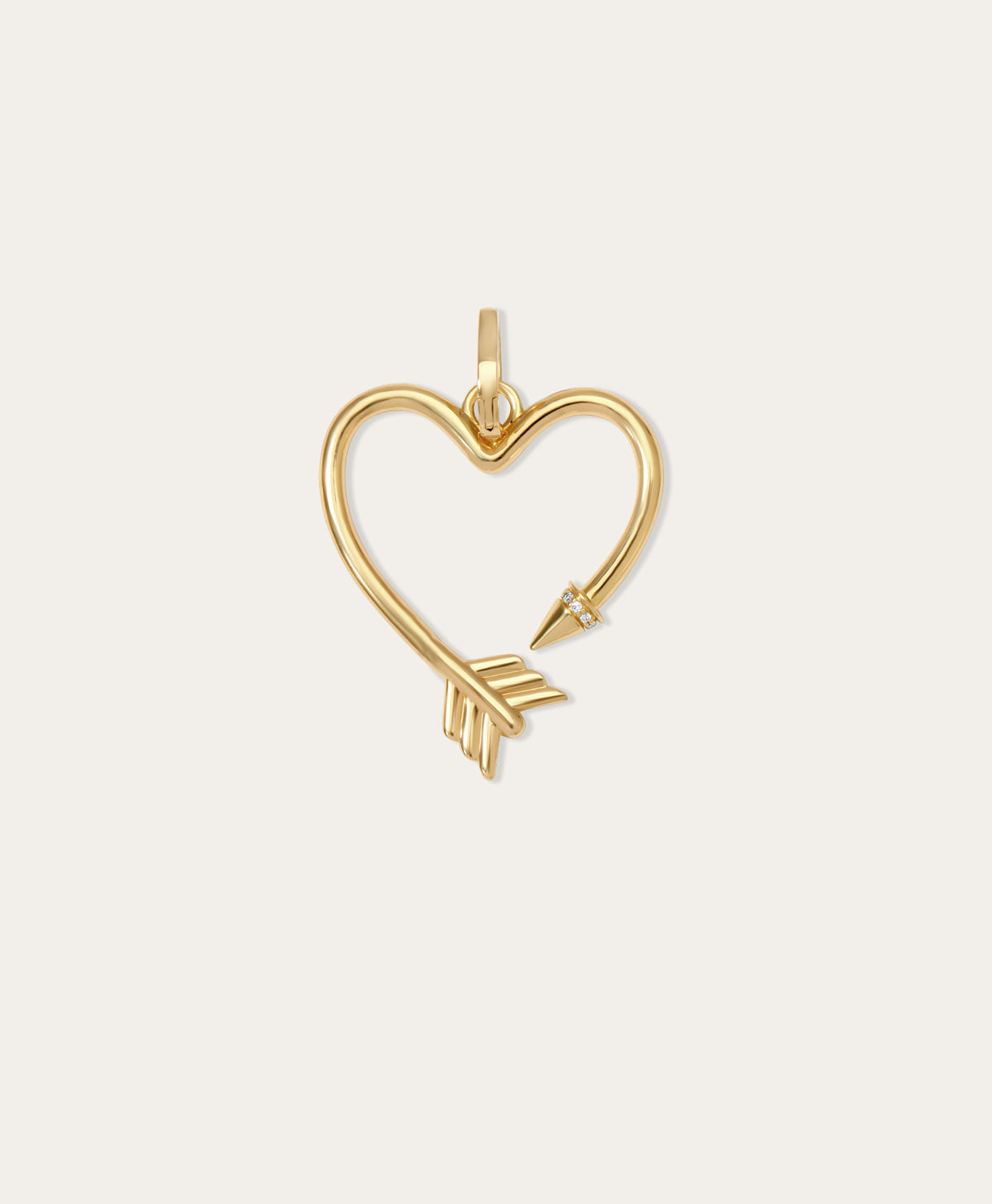 Diamond Arrow Heart Hinged Charm for Mini Beads