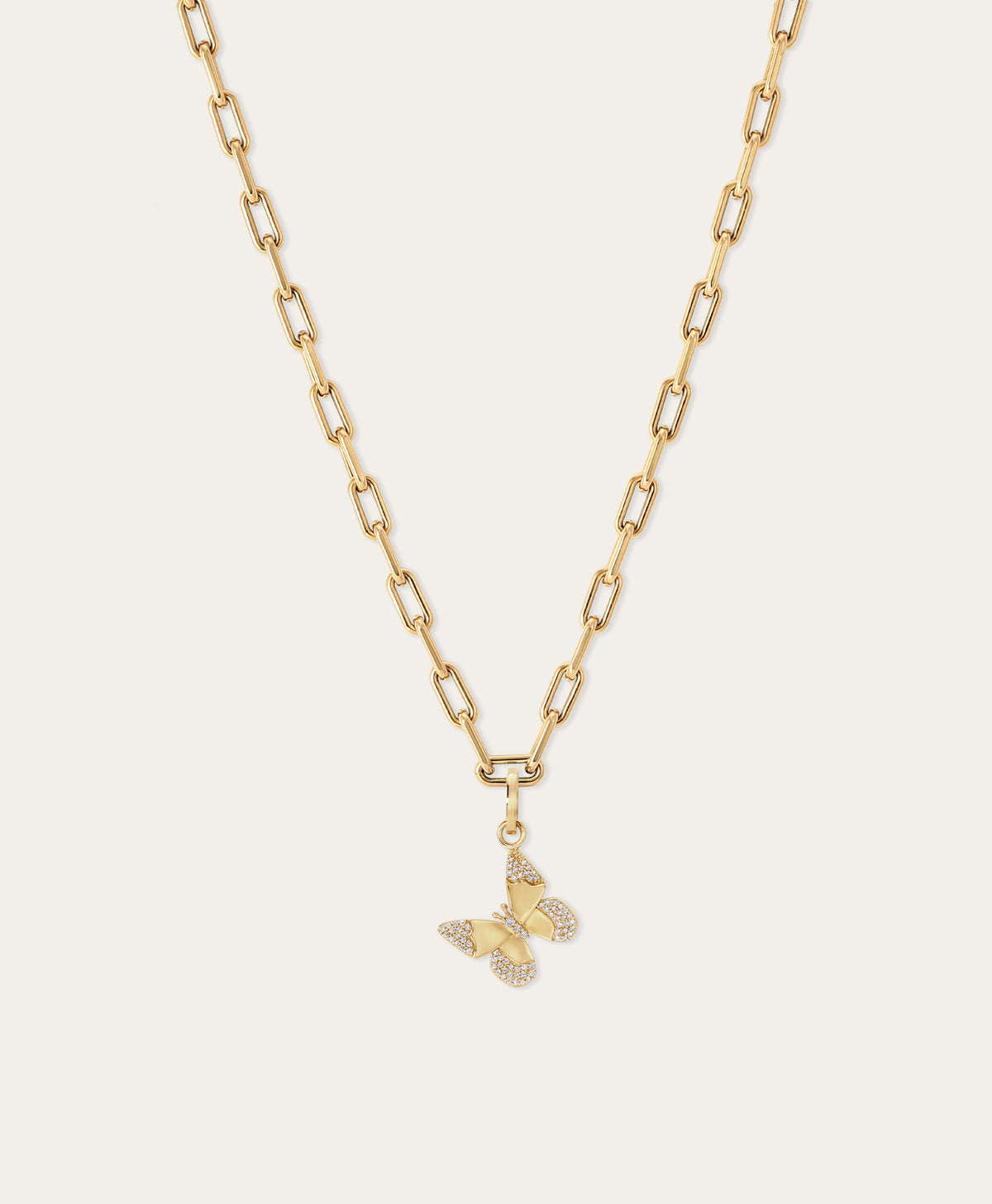 Diamond Butterfly Charm Necklace