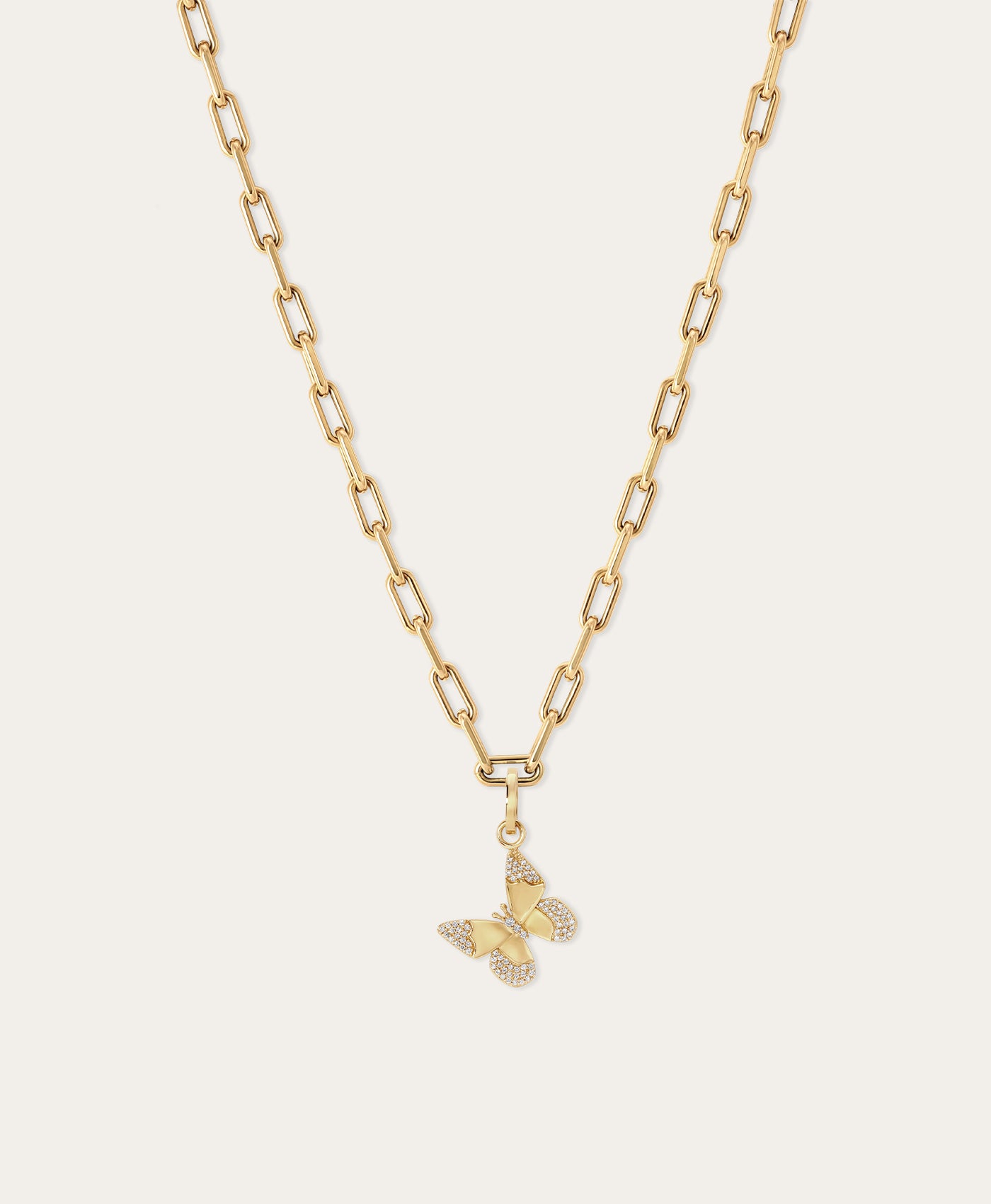 Diamond Butterfly Charm Necklace