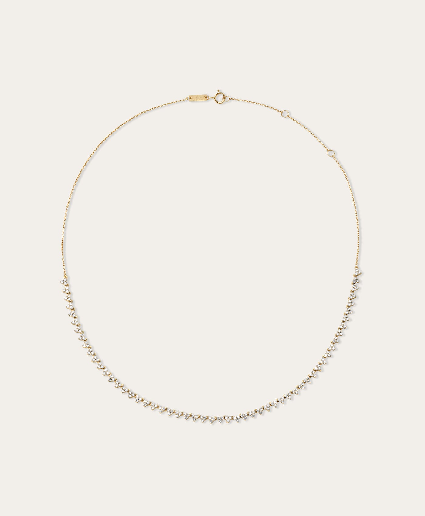 Diamond Cluster Half Riviera Necklace