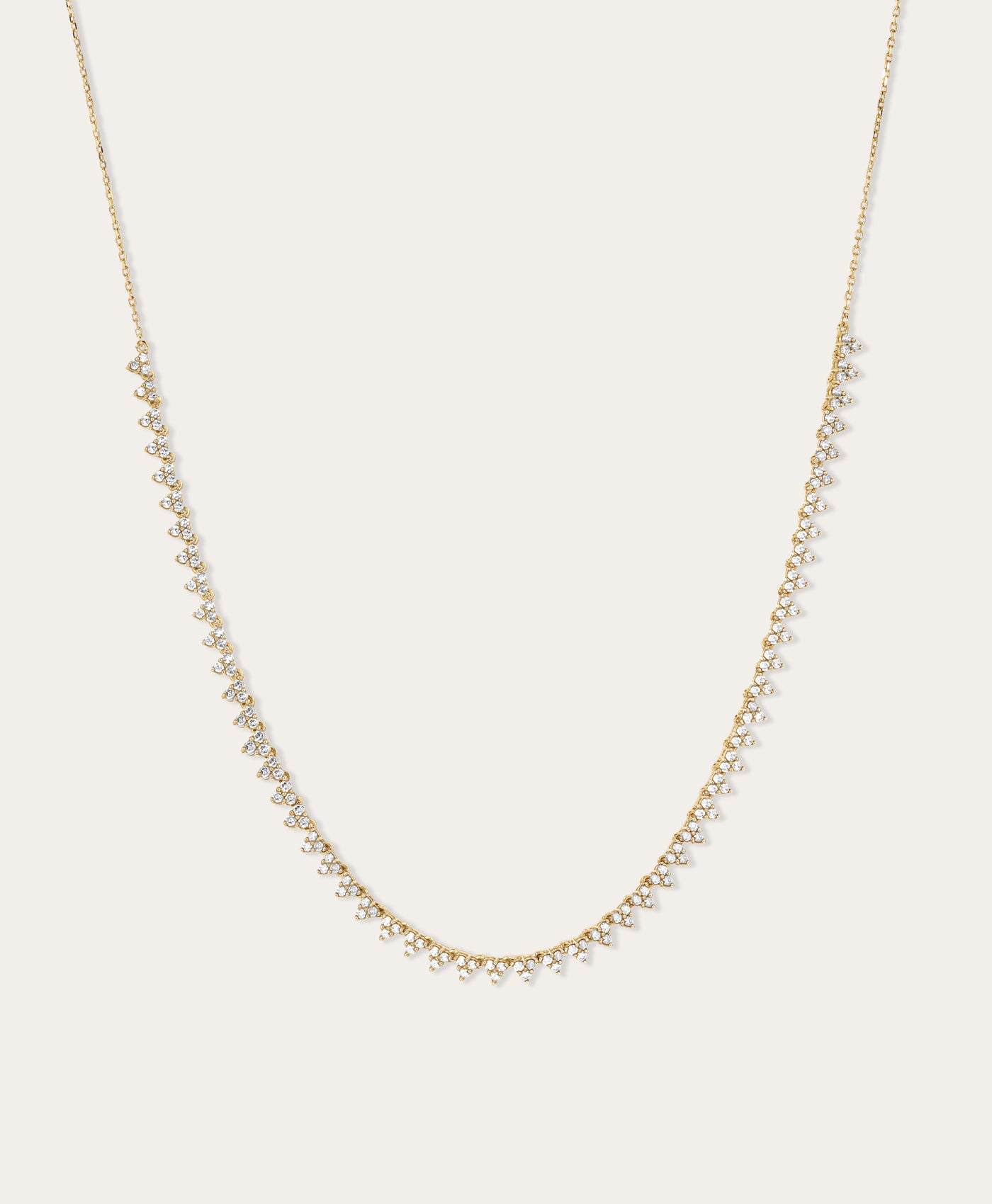 Diamond Cluster Half Riviera Necklace