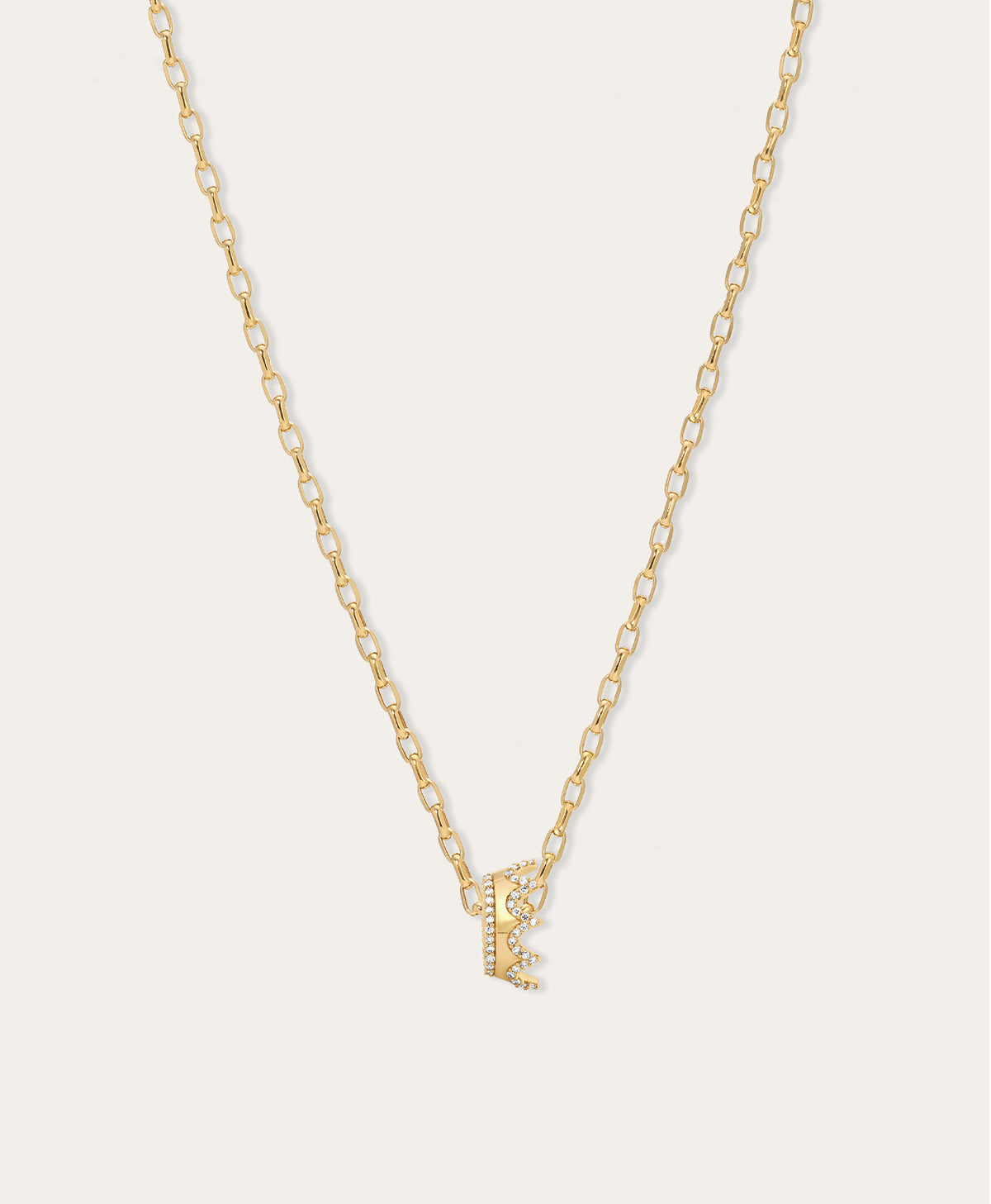 Diamond Crown Big Bead Necklace