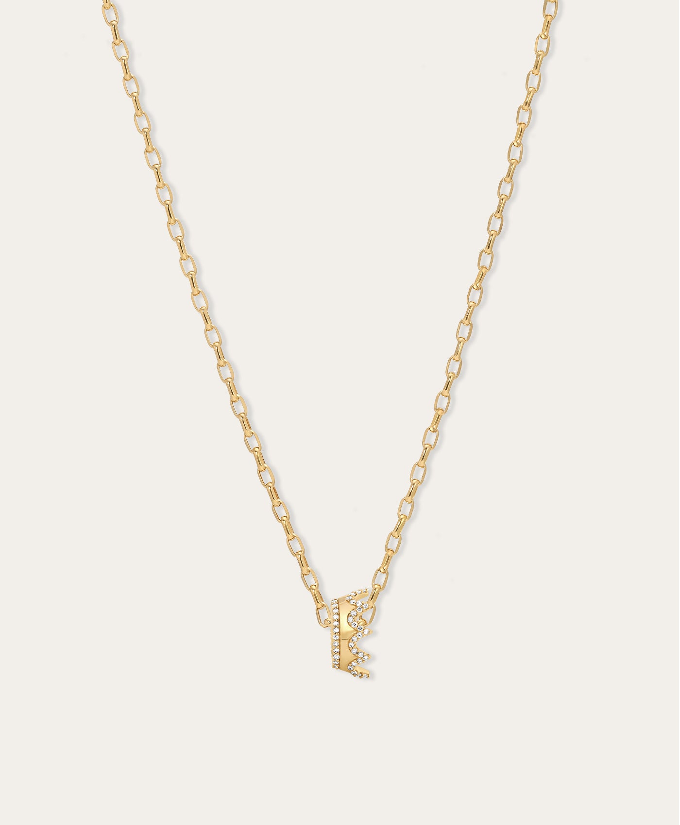 Diamond Crown Big Bead Necklace