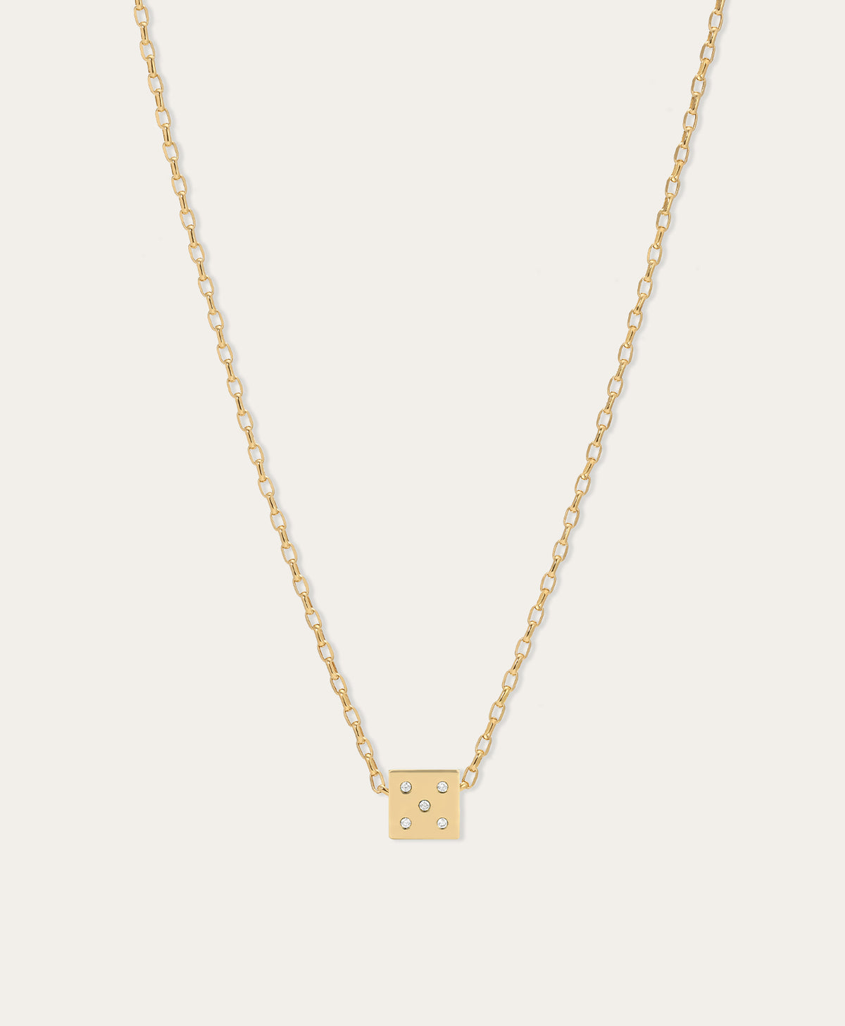 Diamond Dice Big Bead Necklace on 2mm Italian Chain