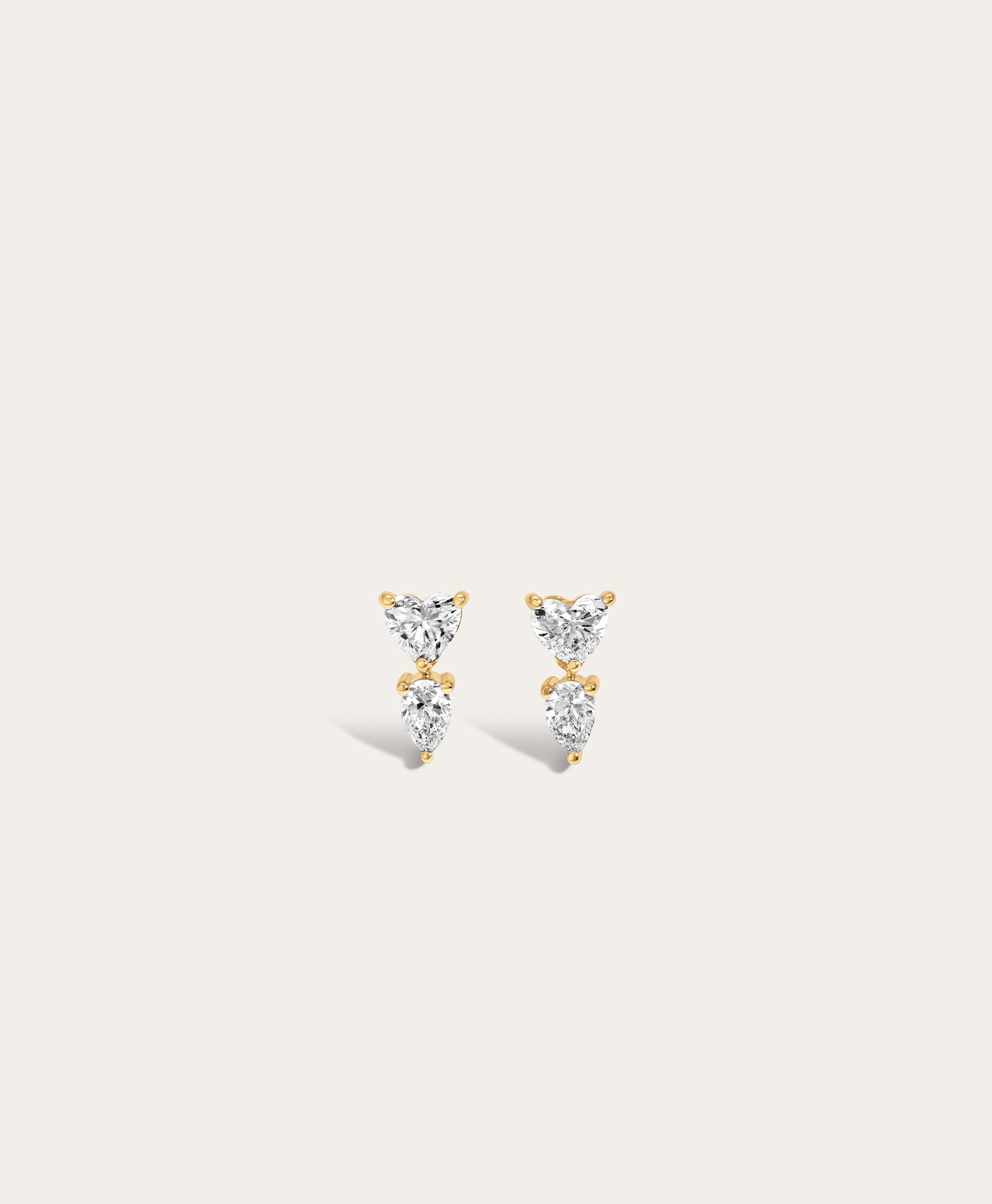 Diamond Heart Drop Earrings