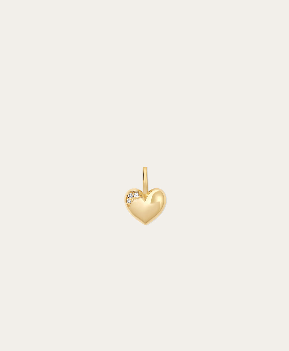 Diamond Puffy Heart Mini Charm