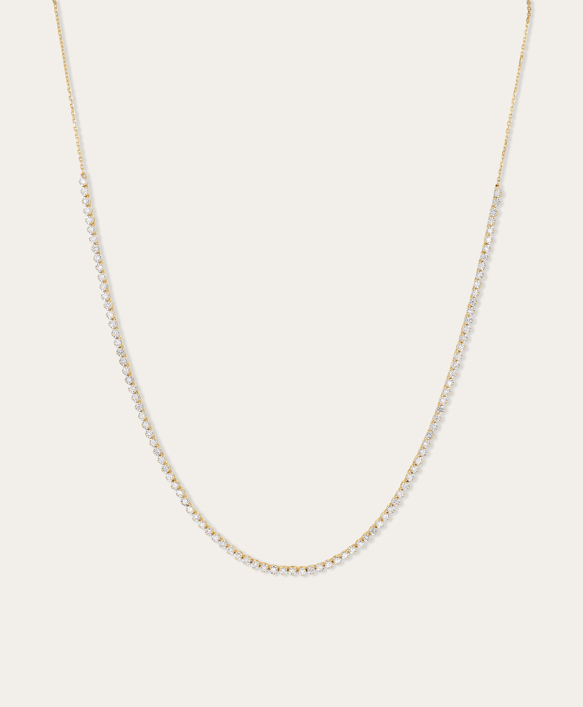 Round Diamond Half Riviera Necklace