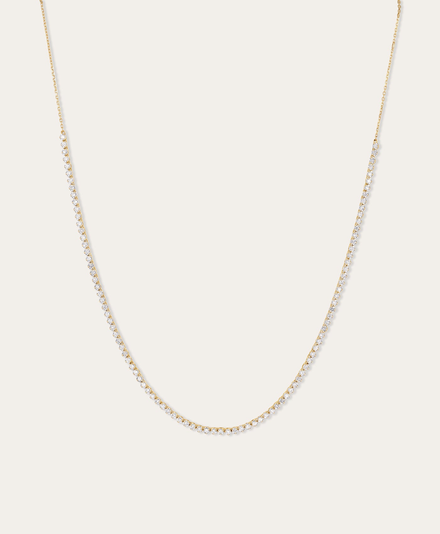 Round Diamond Half Riviera Necklace