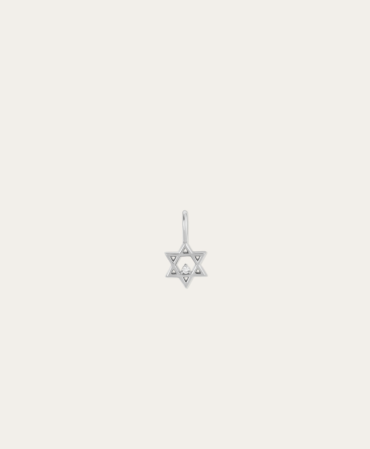 Diamond Star of David Mini Charm in Sterling Silver