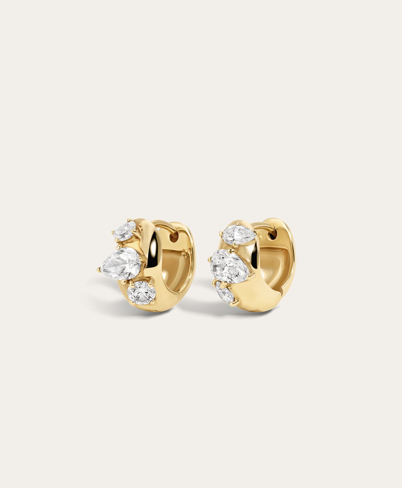 Diamond Wide Huggie Hoops - Lab Grown