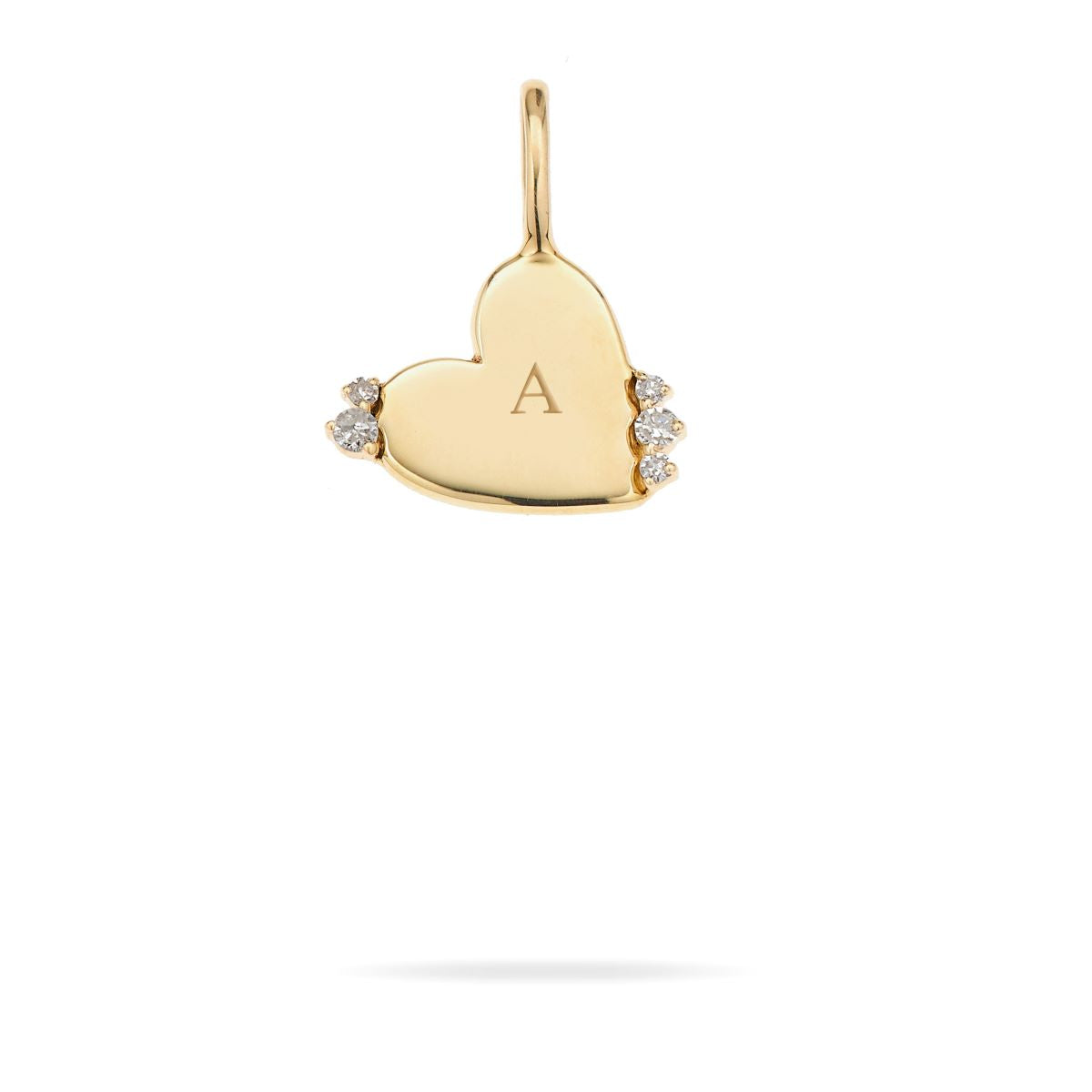 Diamond Heart Dog Tag Mini Charm
