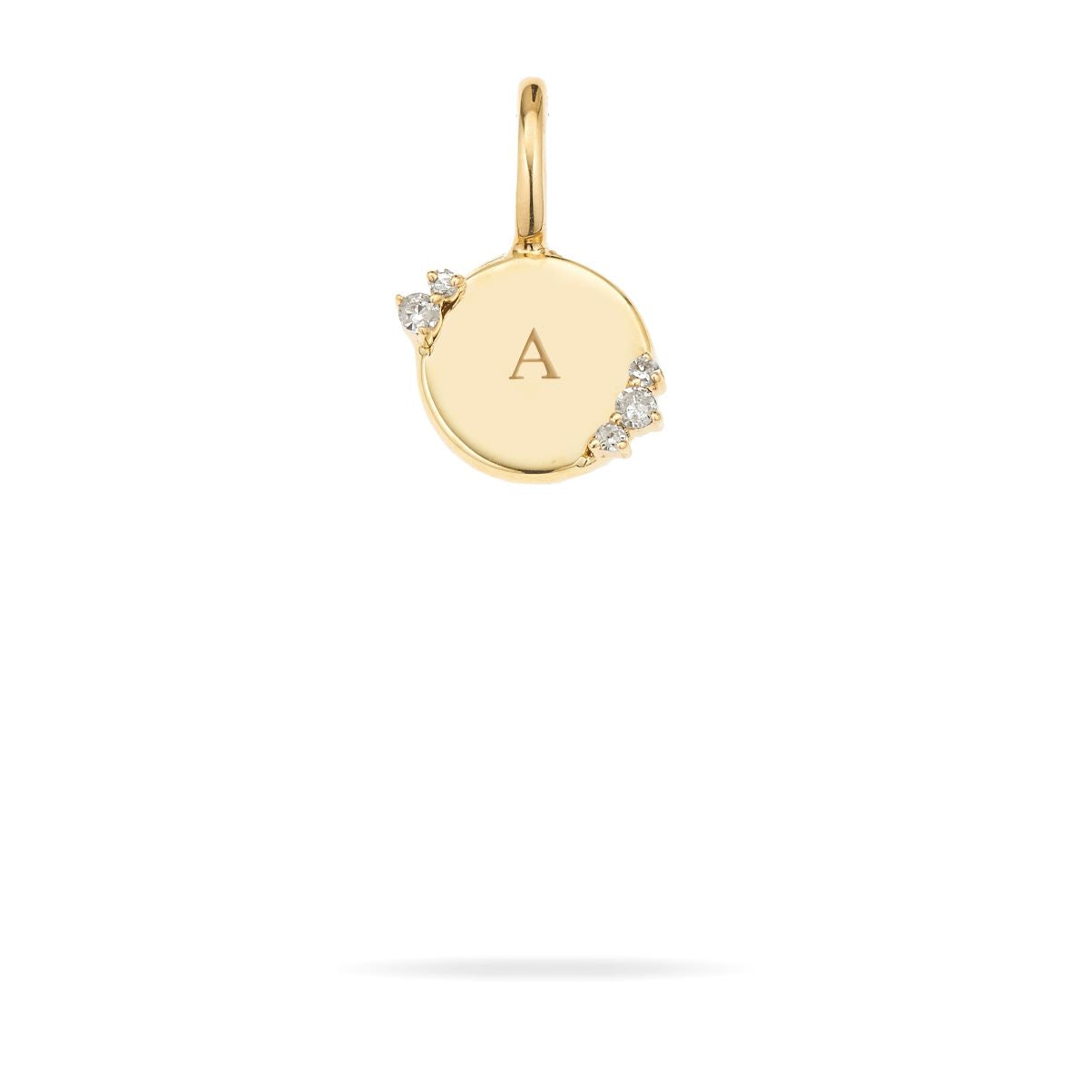 Diamond Round Dog Tag Mini Charm