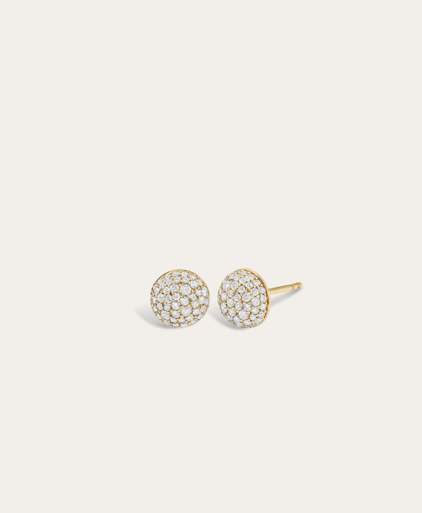 Stellar Pavé Diamond Half Dome Stud Earrings - Lab Grown