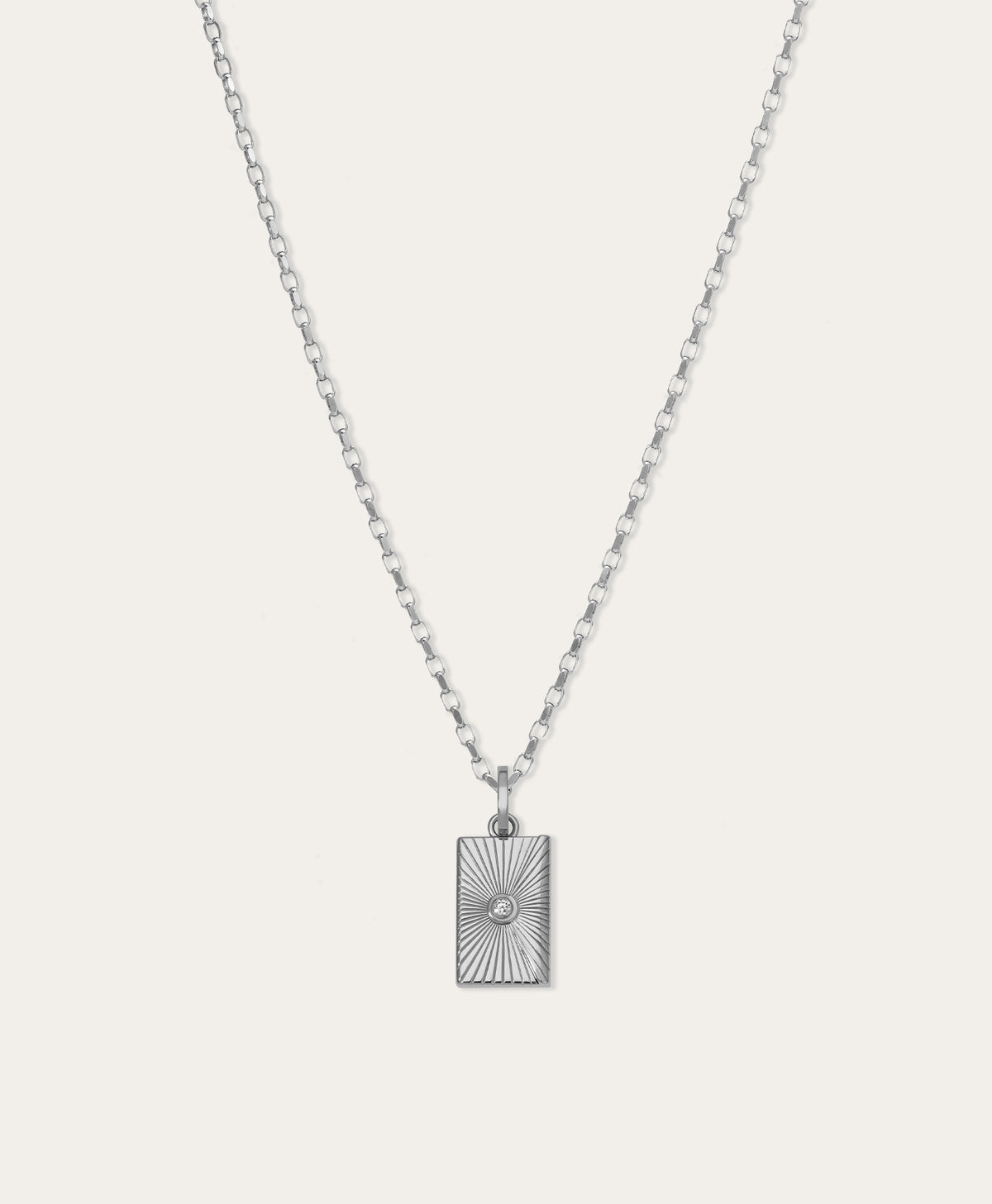 Engravable Groovy Diamond Envelope Charm Necklace