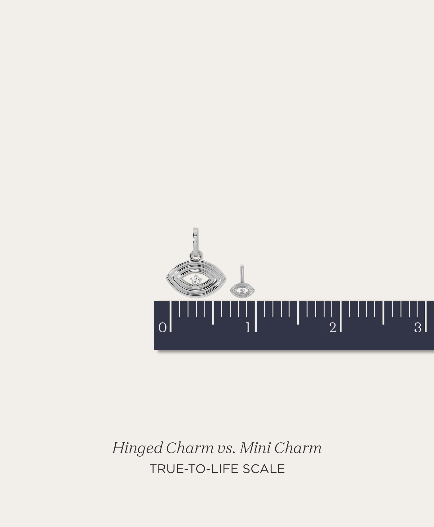 Groovy Diamond Evil Eye Mini Charm in Sterling Silver