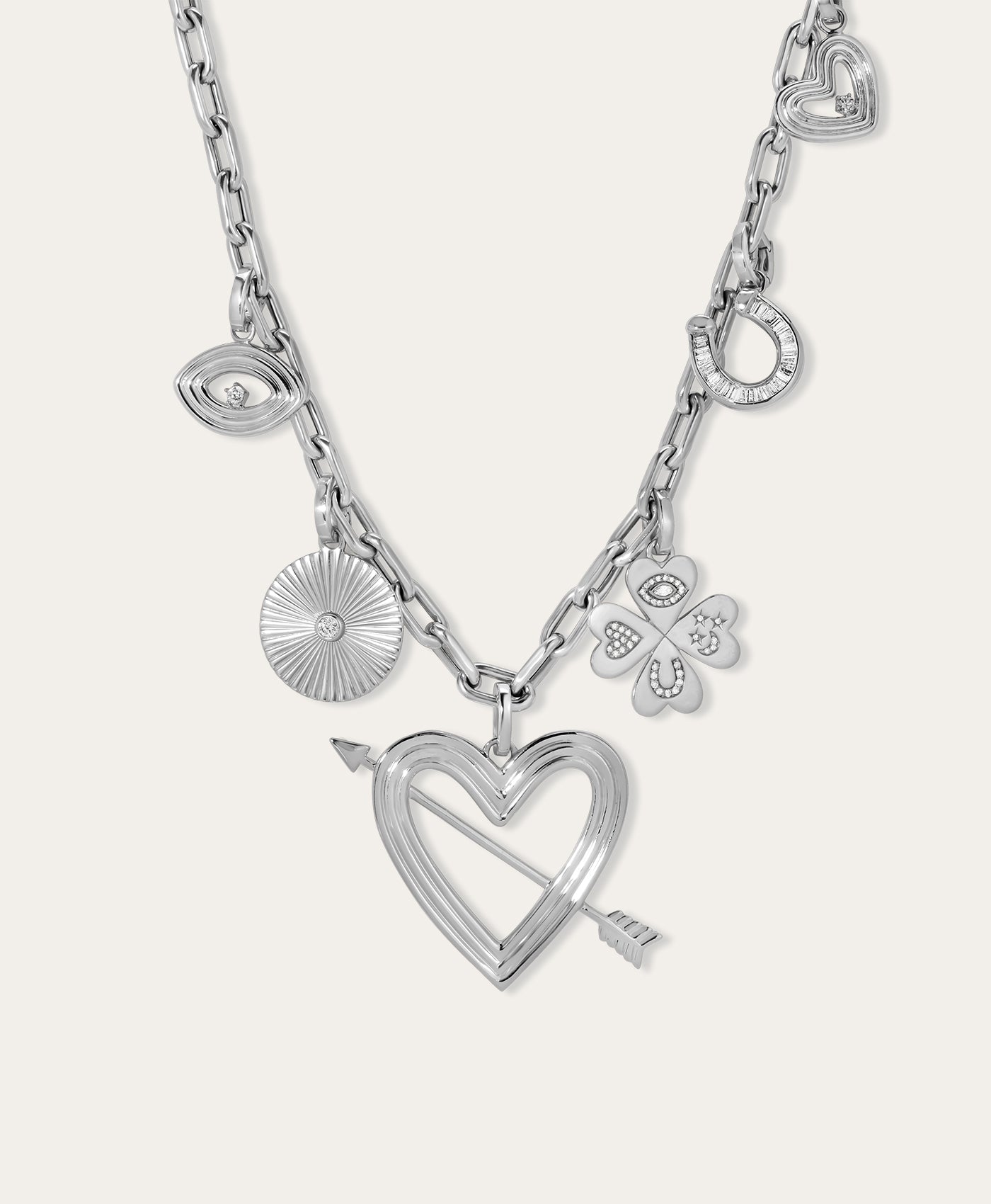 Eye Love Luck Luxe Charm Necklace in Sterling Silver