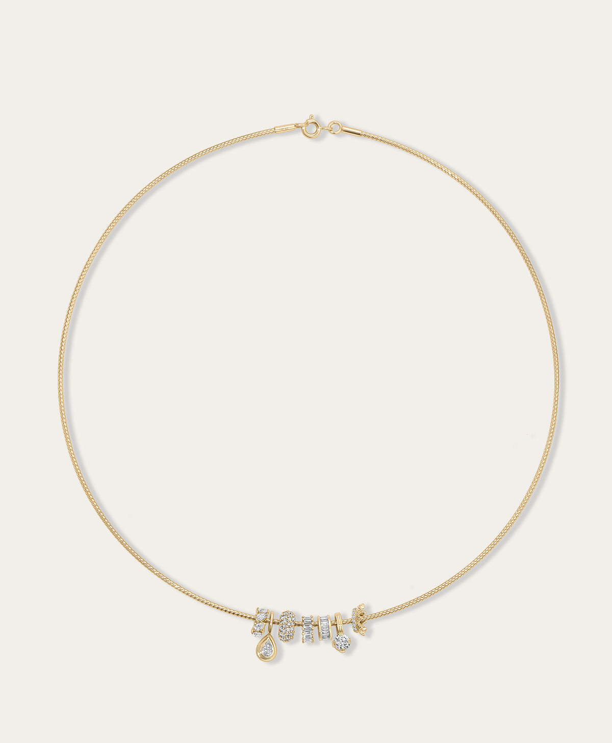 Fat Stack Mini Charm Collar Necklace
