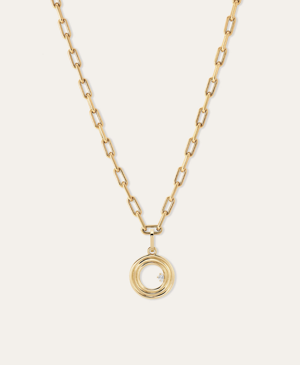 4mm Groovy Italian Chain Initial Necklace
