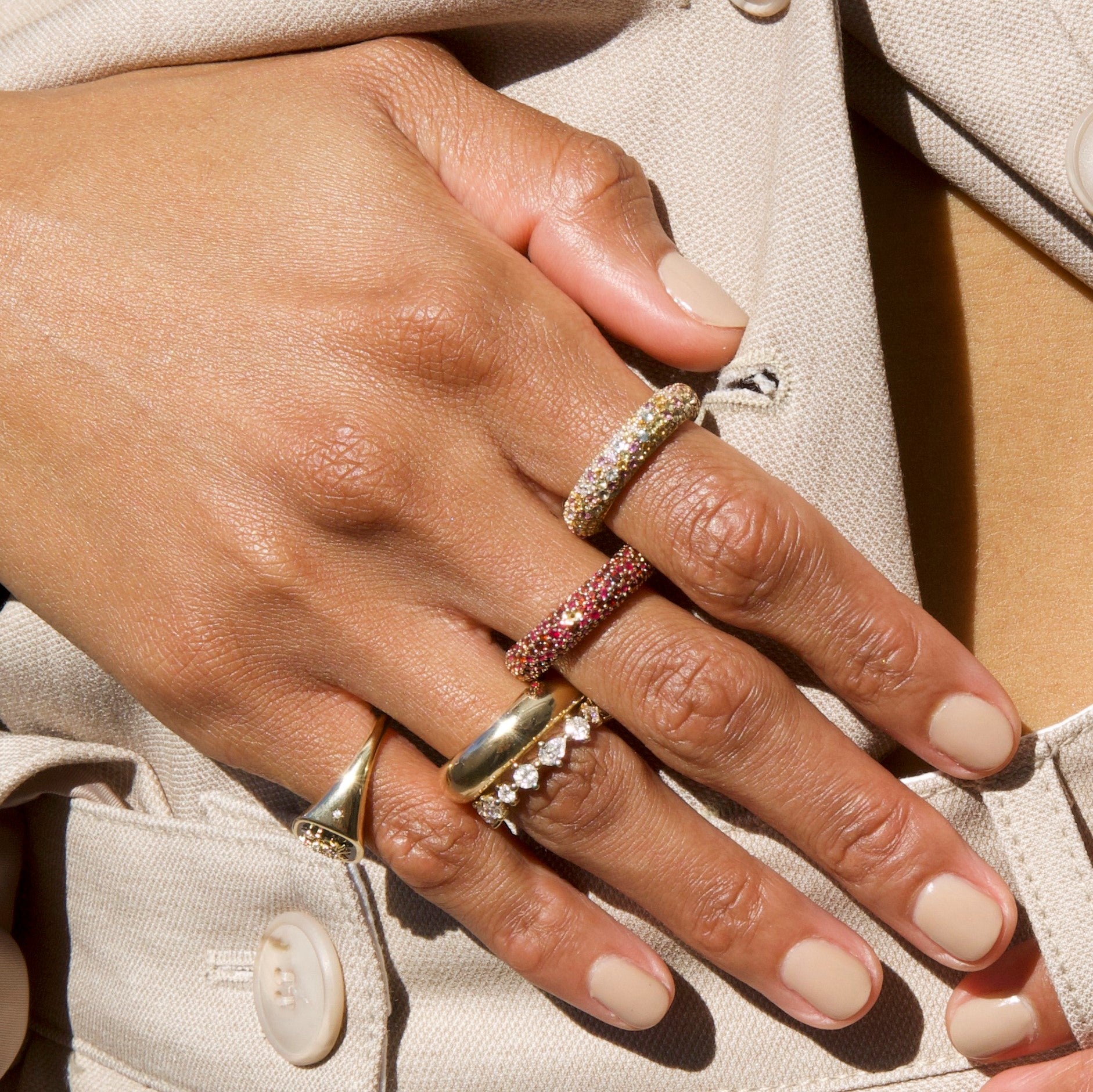 Chunky Tube Band Ring, Size 6