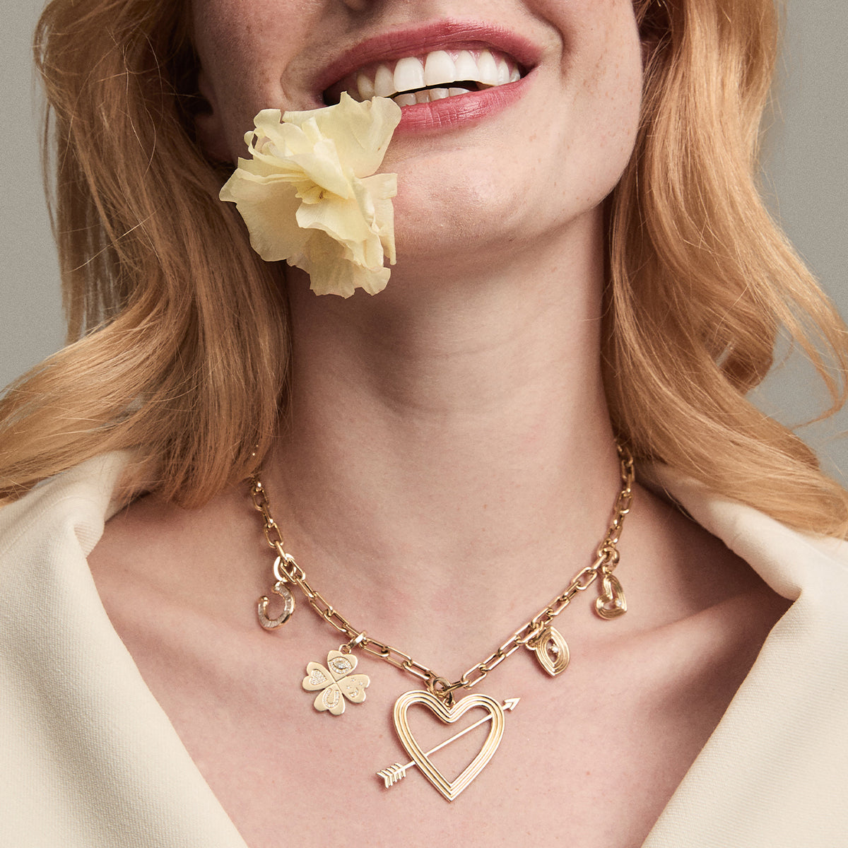 Good Luck Diamond Clover Hinged Charm