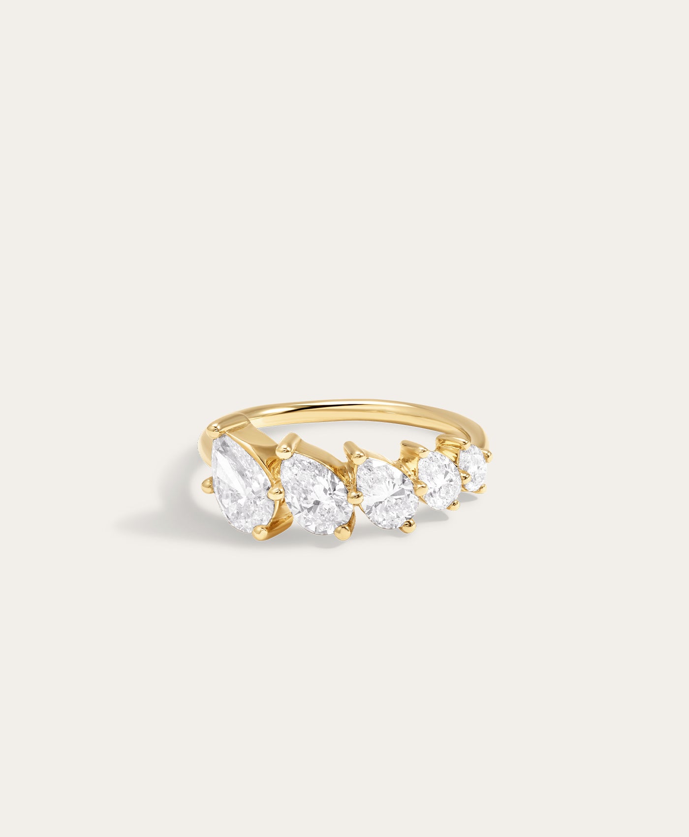Graduated Pear Diamond Ring - Lab Grown