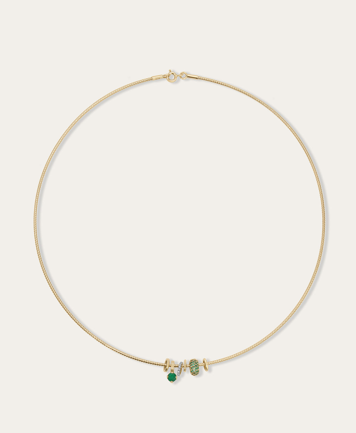 Green with Envy Mini Charm Collar Necklace