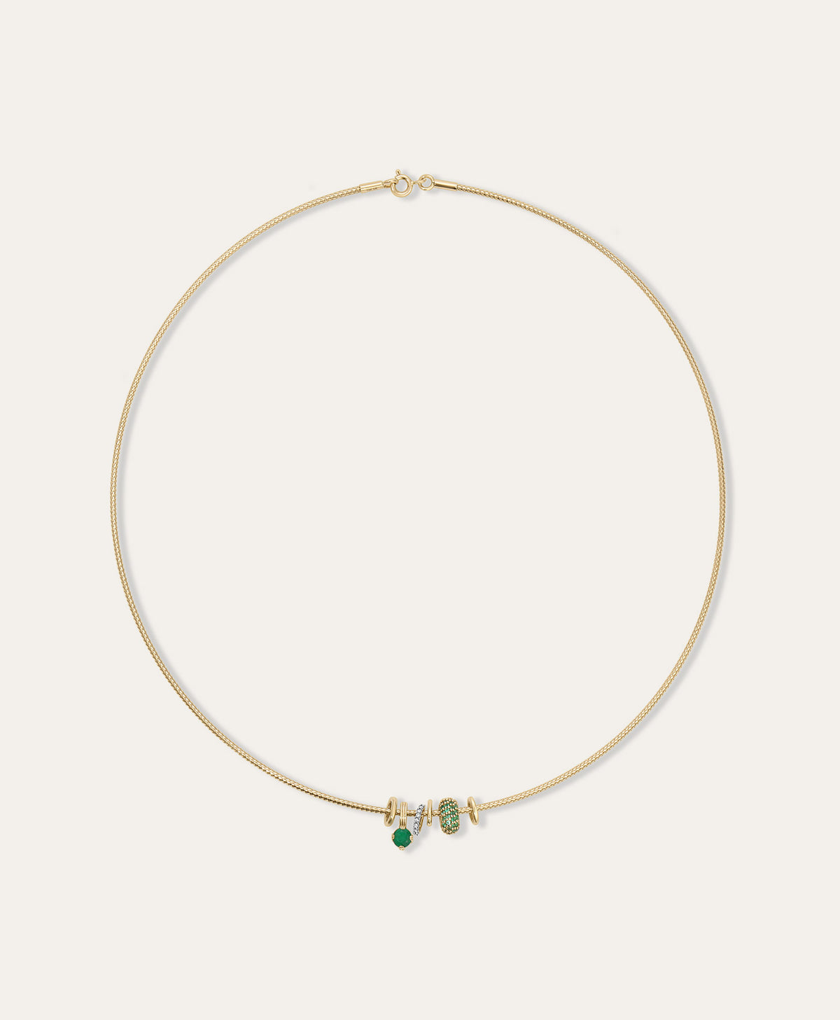 Green with Envy Mini Charm Collar Necklace