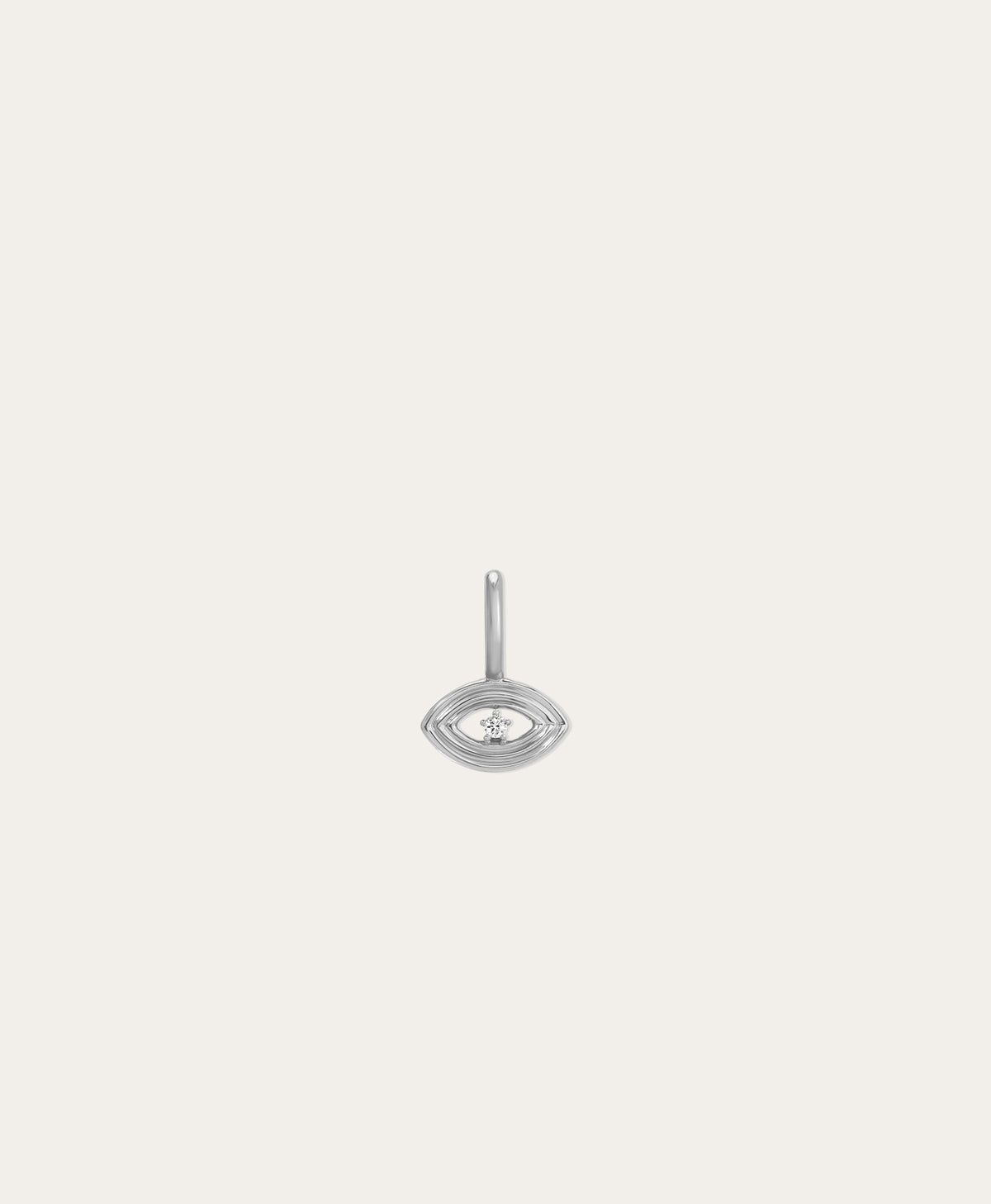 Groovy Diamond Evil Eye Mini Charm in Sterling Silver