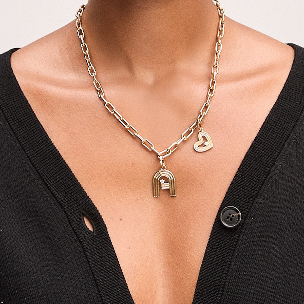 Groovy Diamond Heart Hinged Charm