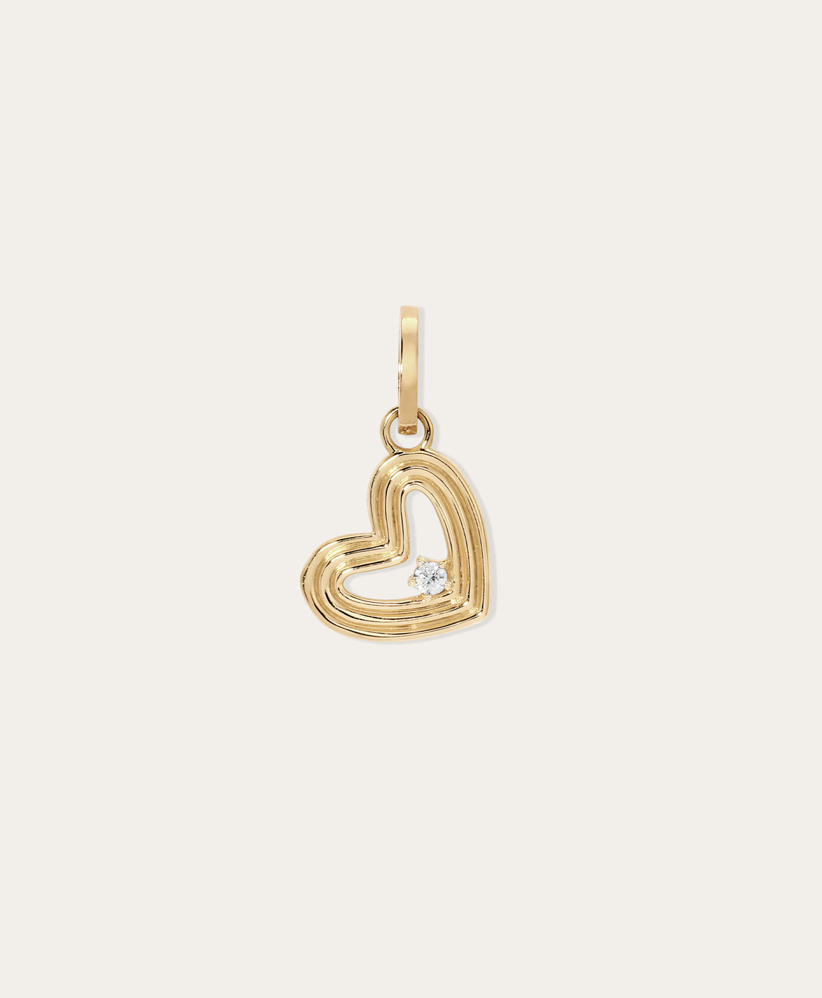 Groovy Diamond Heart Hinged Charm