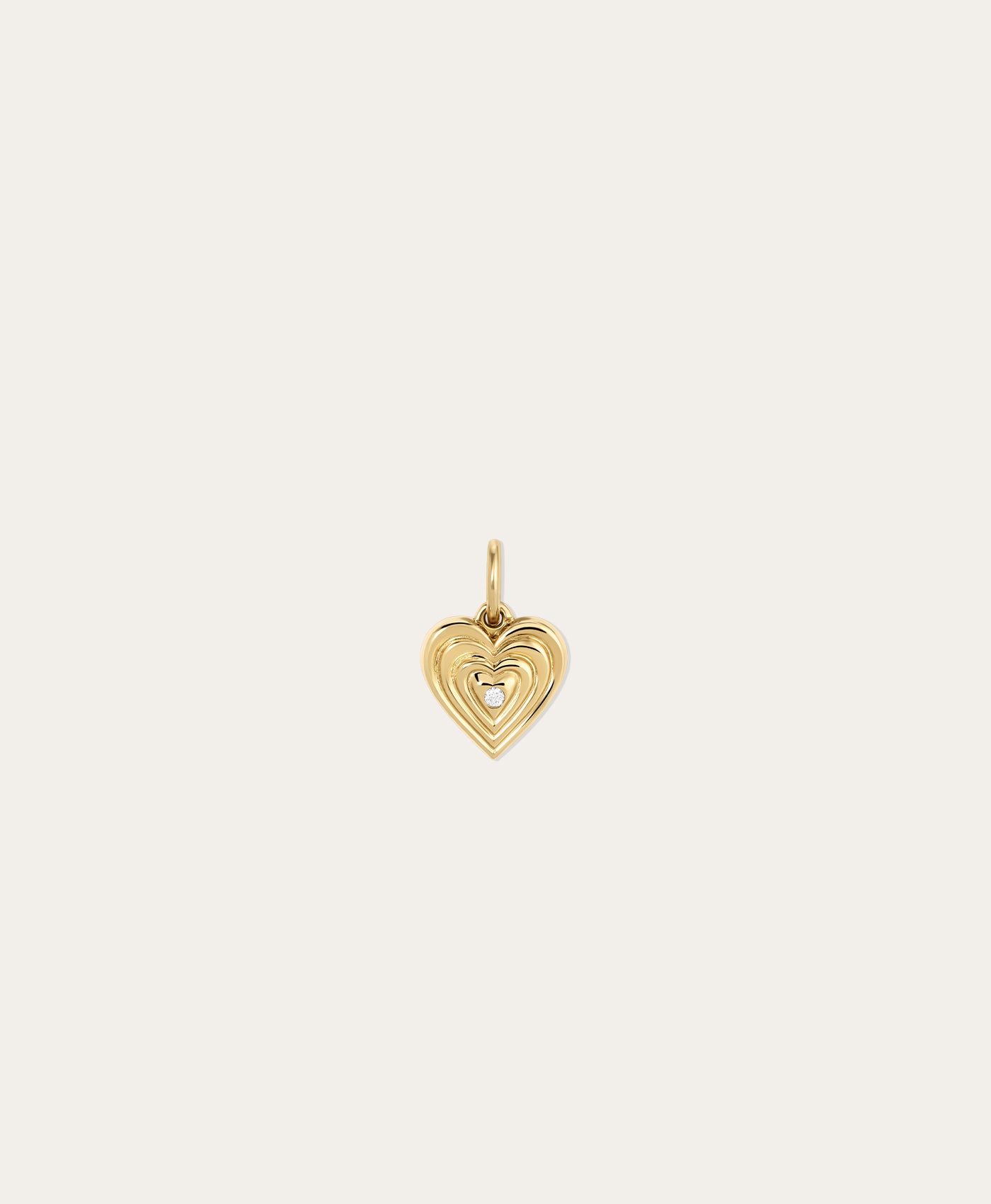 Groovy Diamond Heart Locket Mini Charm in 9k Gold | Adina Reyter