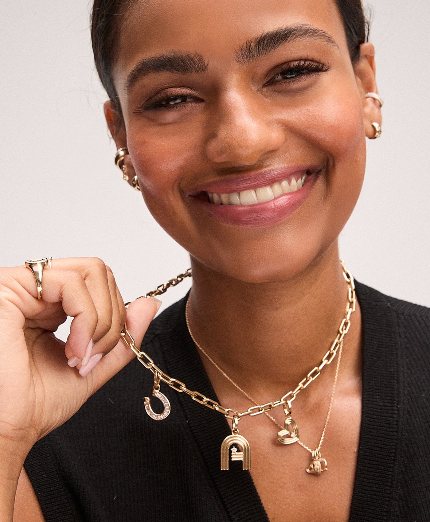 Groovy Diamond Heart Charm Necklace