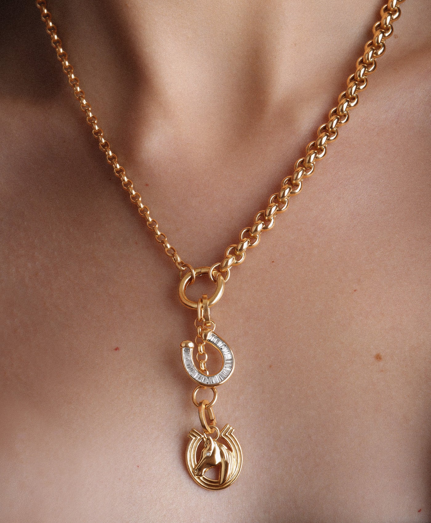 Groovy Diamond Horse Head Hinged Charm