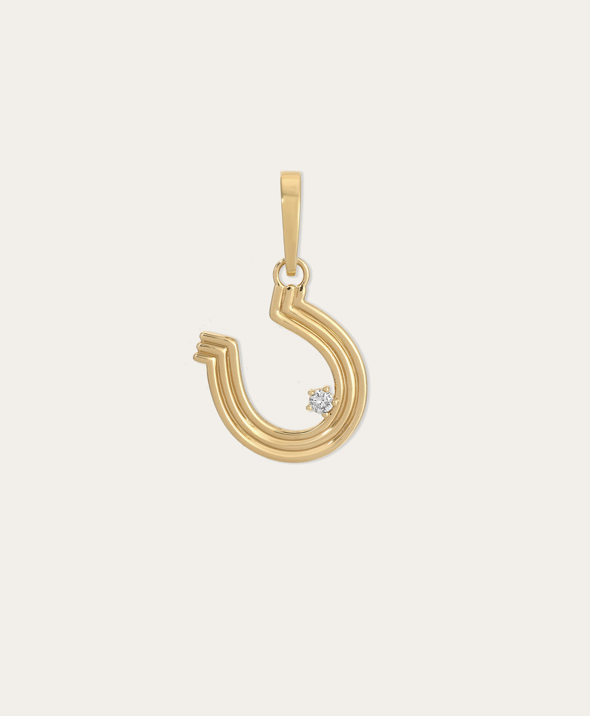 Groovy Diamond Horseshoe Hinged Charm